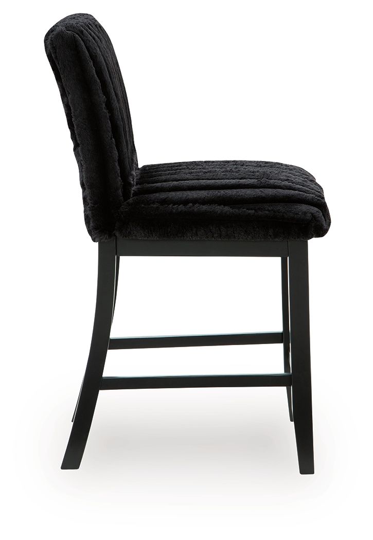 Mervannie - Upholstered Barstool (Set of 2) - Black - Image 2