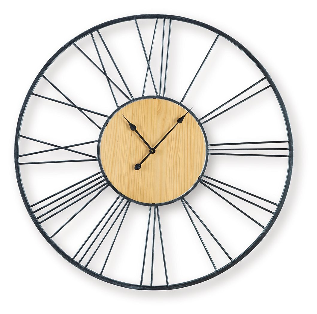 Brockett – Wall Clock – Black / Natural