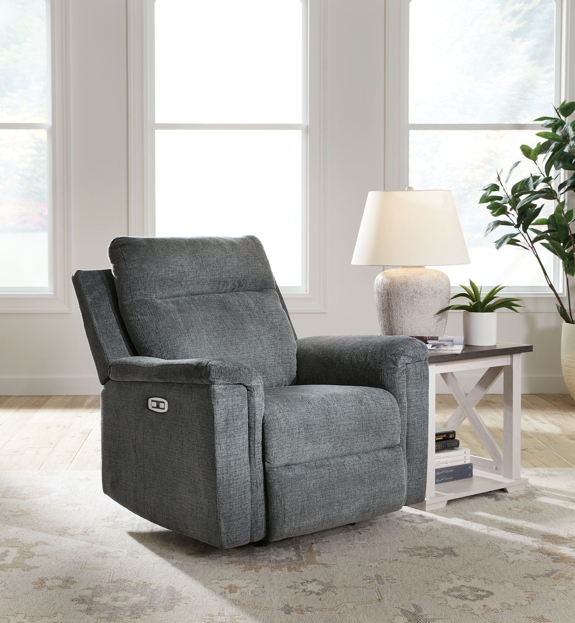 Barnsana - Power Rocker Recliner - Fabric - Gravel - Image 3