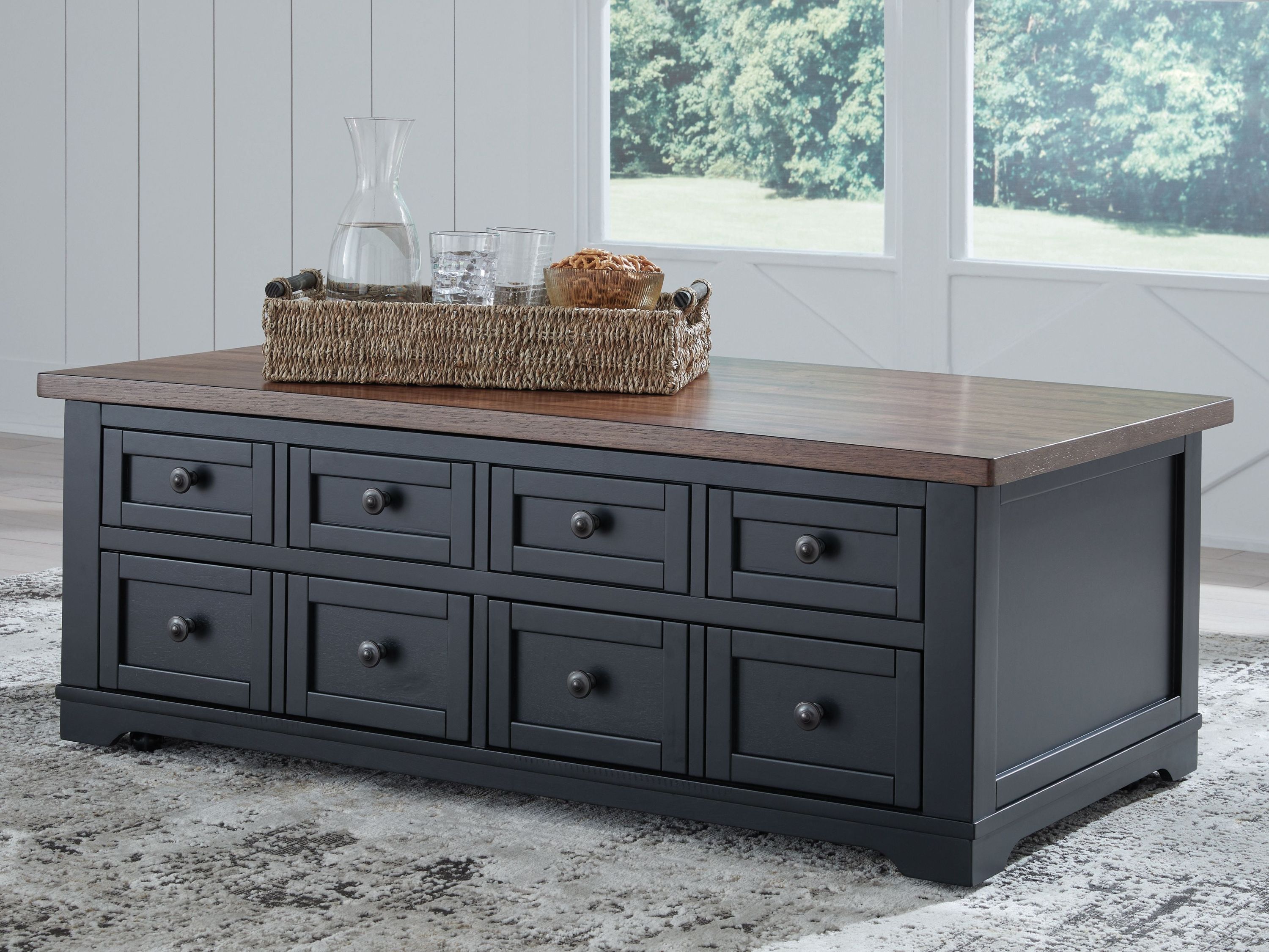 Wildenauer - Lift Top Cocktail Table - Brown / Black - Image 3