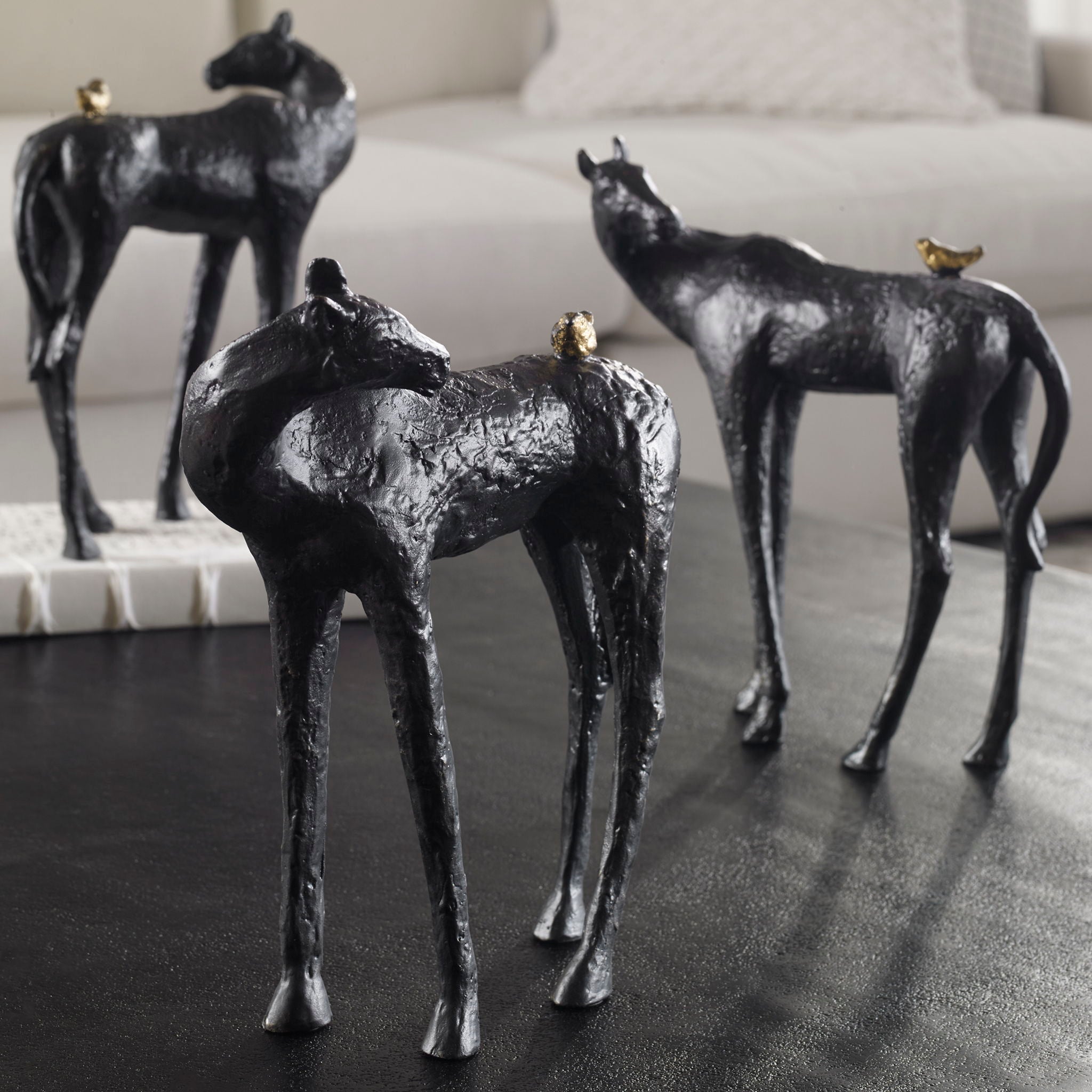 Hello Friend - Horse Sculpture - Black - Image 2