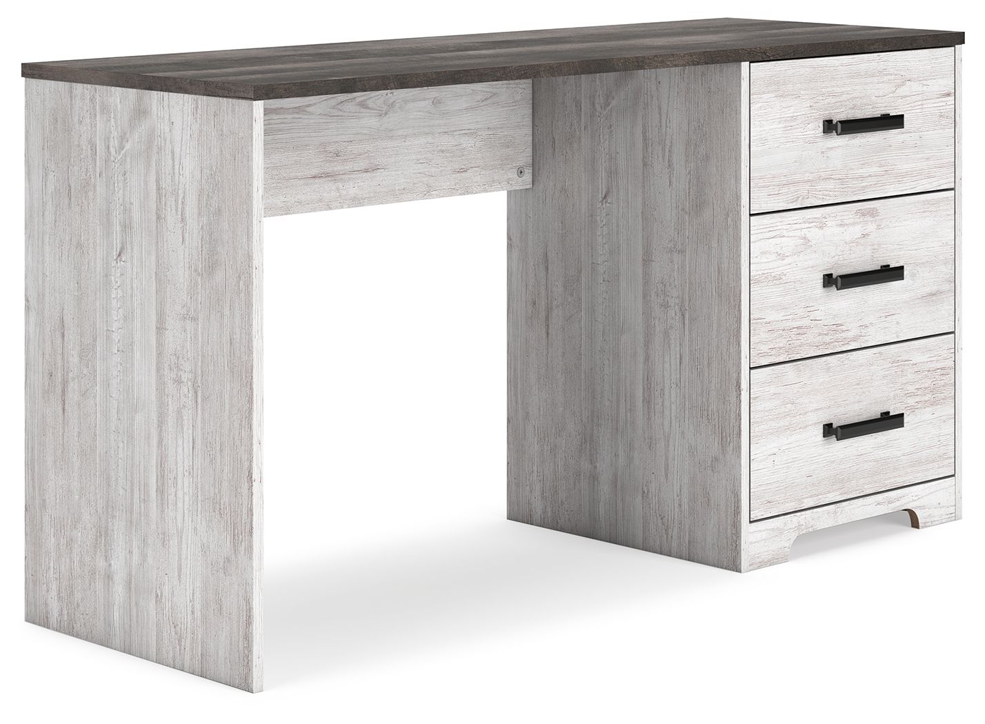 Shawburn – Home Office Desk – White / Dark Charcoal Gray