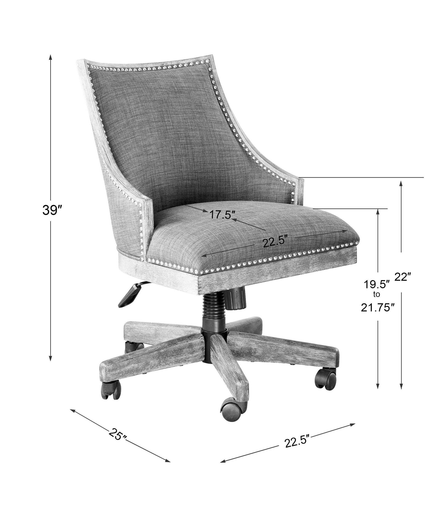 Aidrian - Desk Chair - Charcoal - Image 3