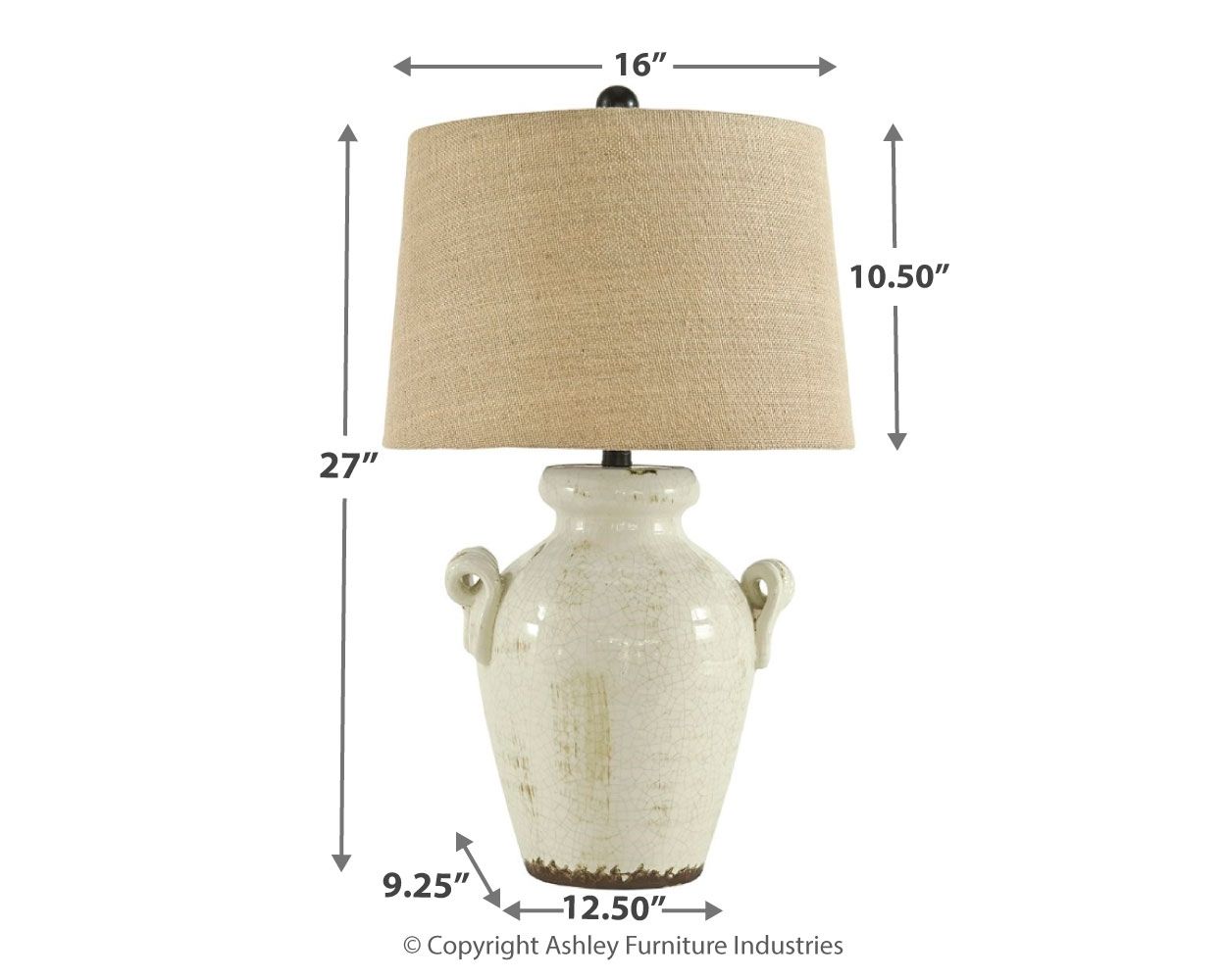 Emelda - Ceramic Table Lamp  - Cream - Image 3