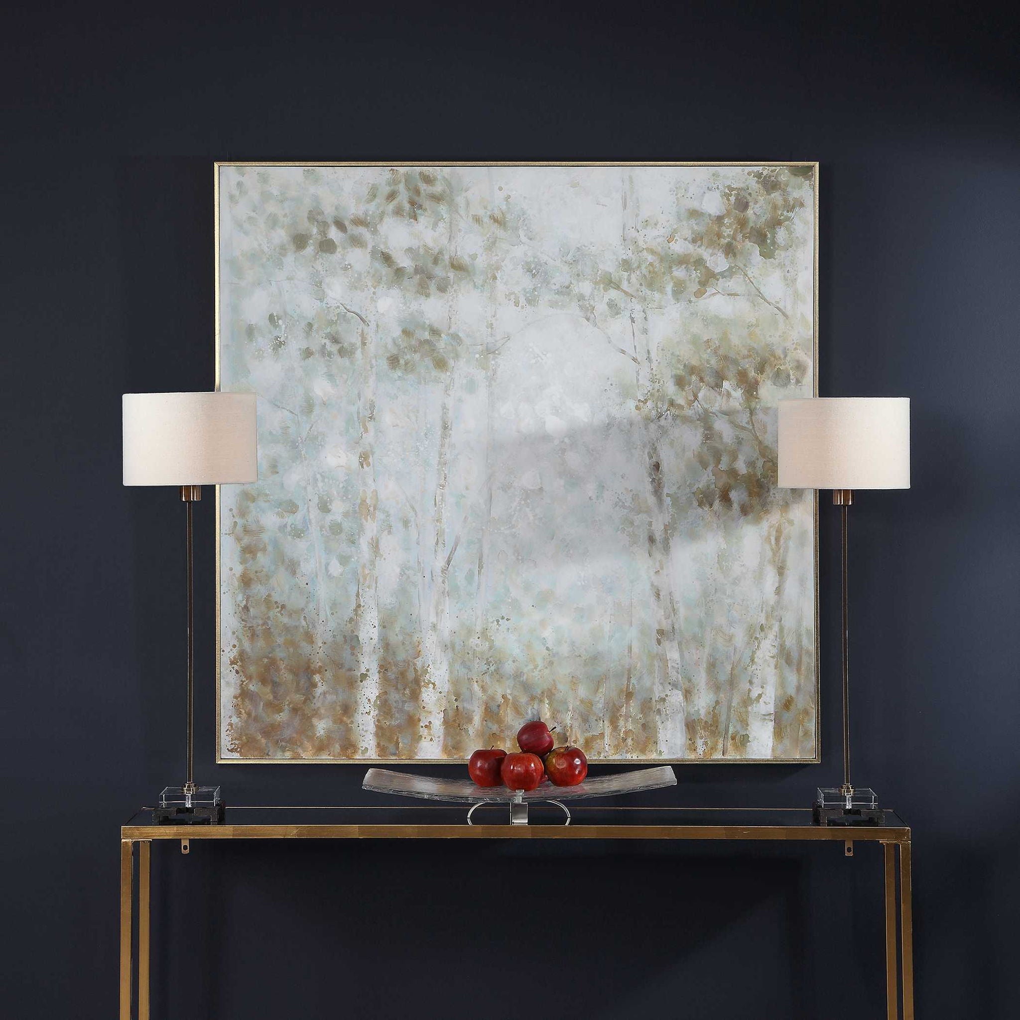 Cotton Woods - Hand Painted Canvas - Light Blue - Image 2