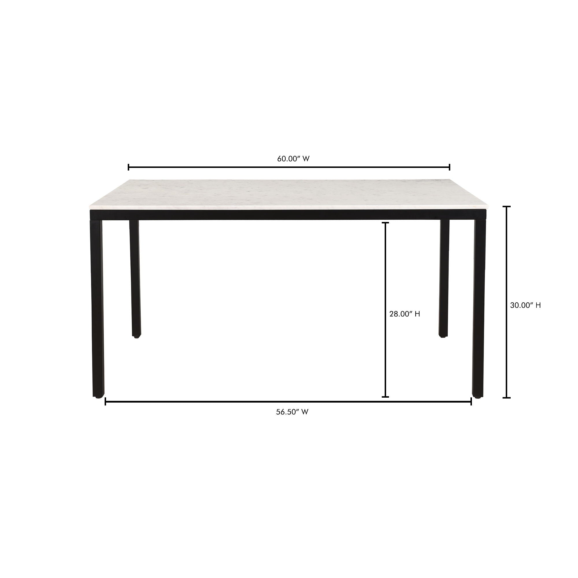 Parson - Small Marble Dining Table - Black - Image 2