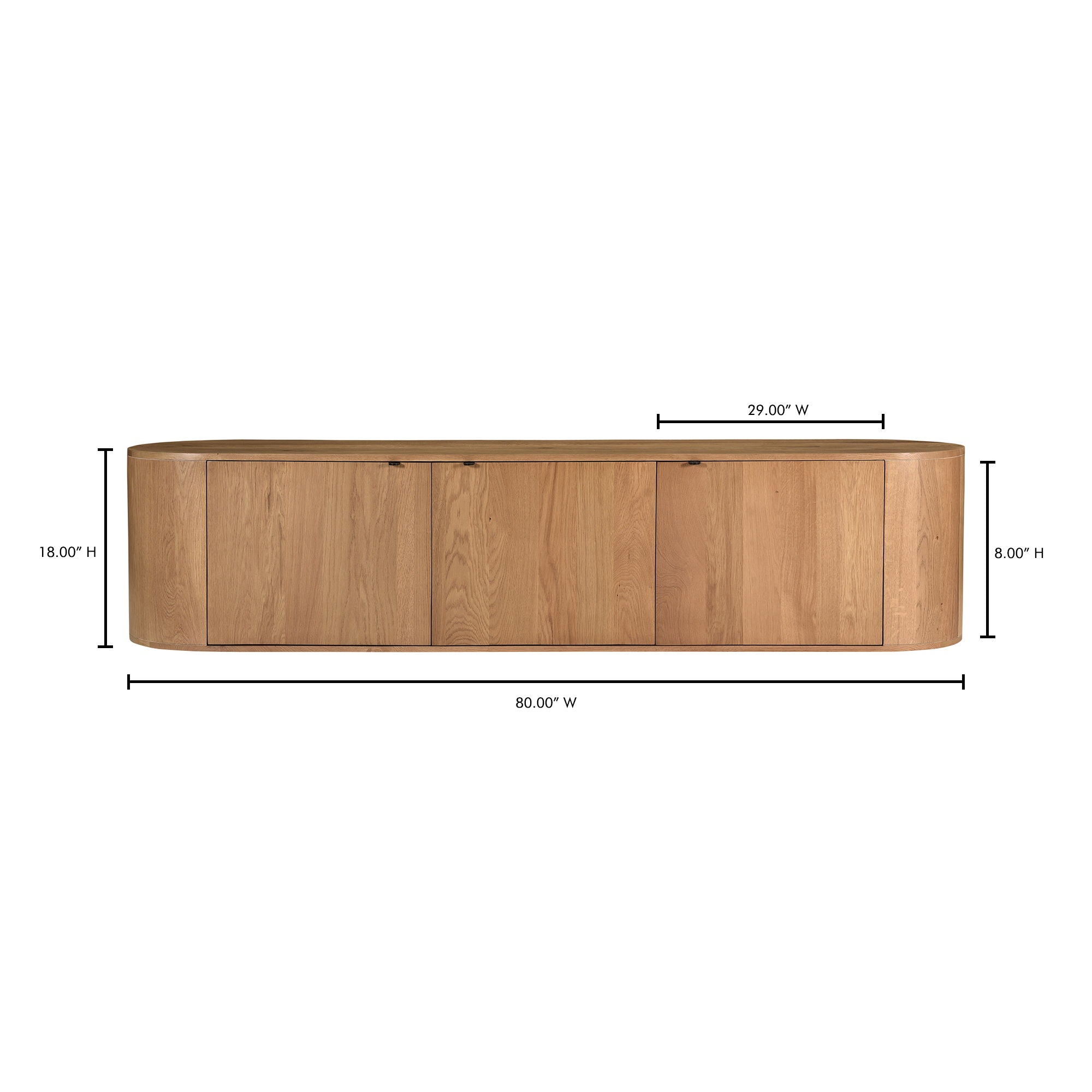 Theo - Media Bench - Natural Oak - Image 2