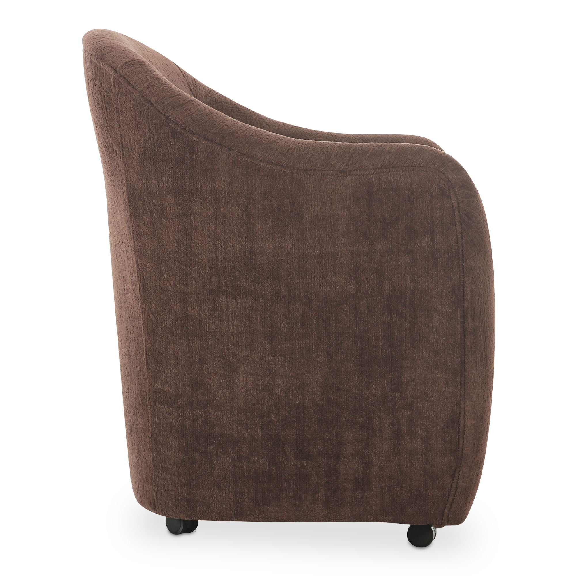Drava - Rolling Dining Chair - Dark Brown - Image 3