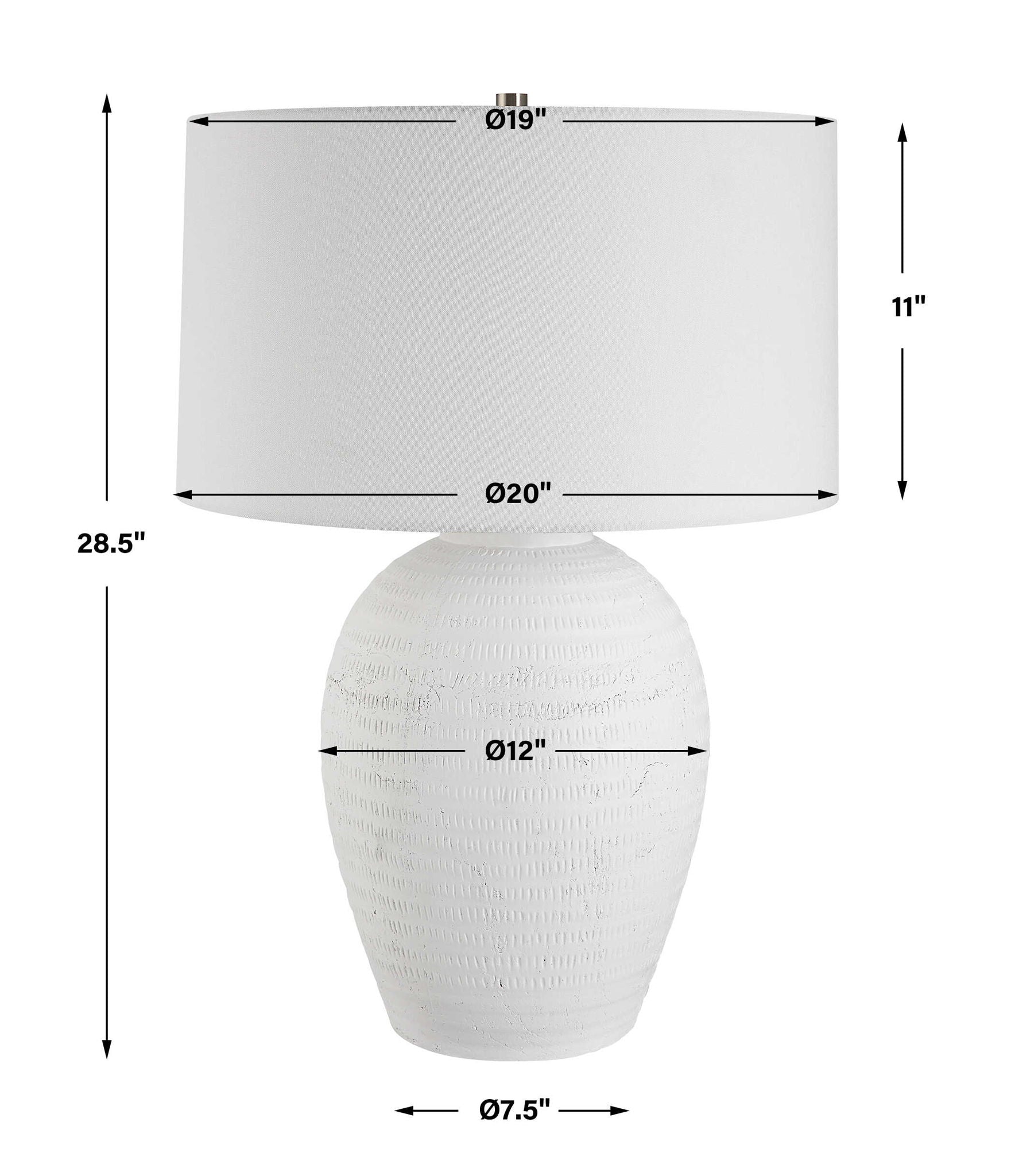Reyna - Chalk Table Lamp - White - Image 2