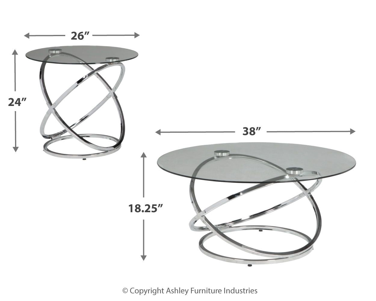 Hollynyx - Occasional Table Set (Set of 3) - Chrome Finish - Image 2