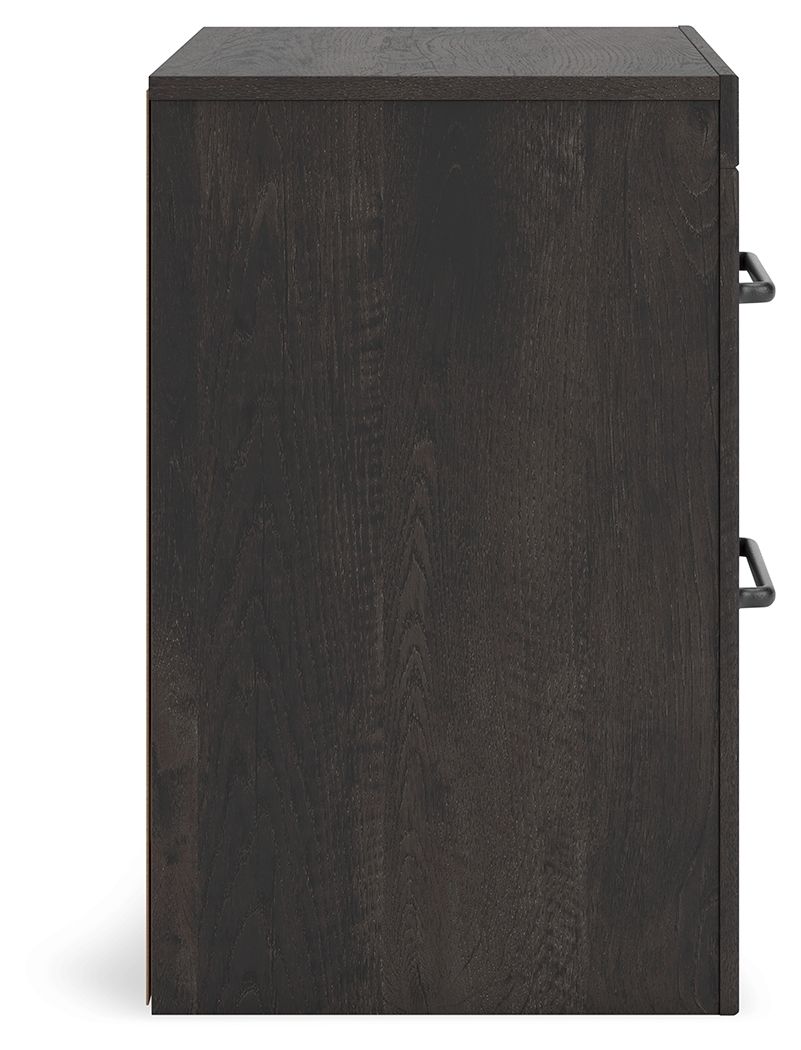 Hollivern - Two Drawer Night Stand - Dark Gray - Image 3