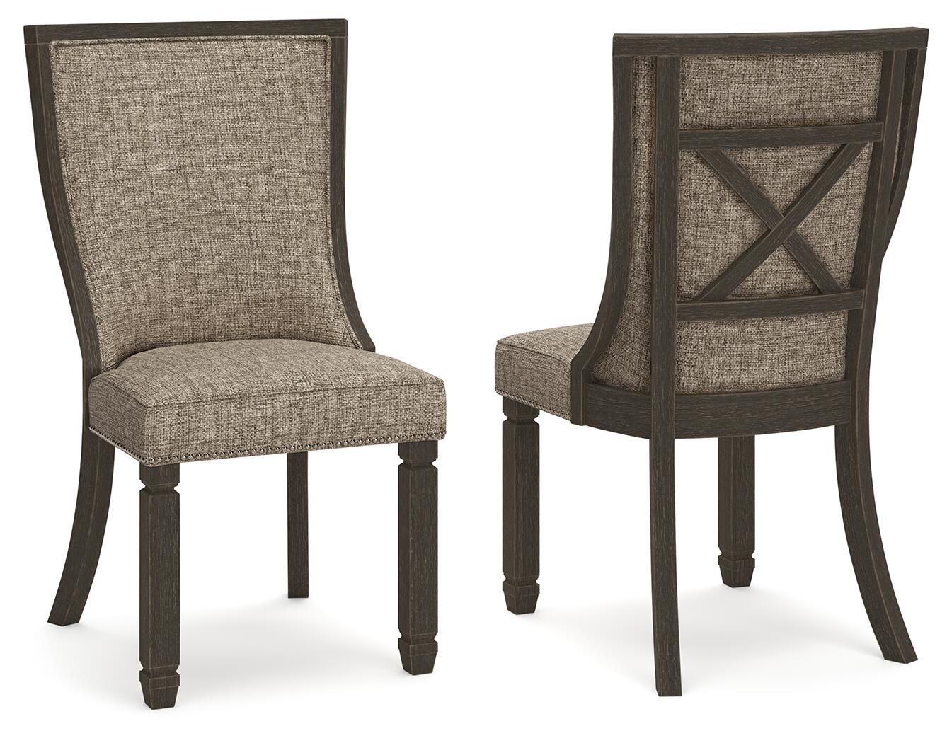 Tyler Creek - Dining UPH Side Chair (Set of 2) - Framed Back - Black / Grayish Brown - Image 1