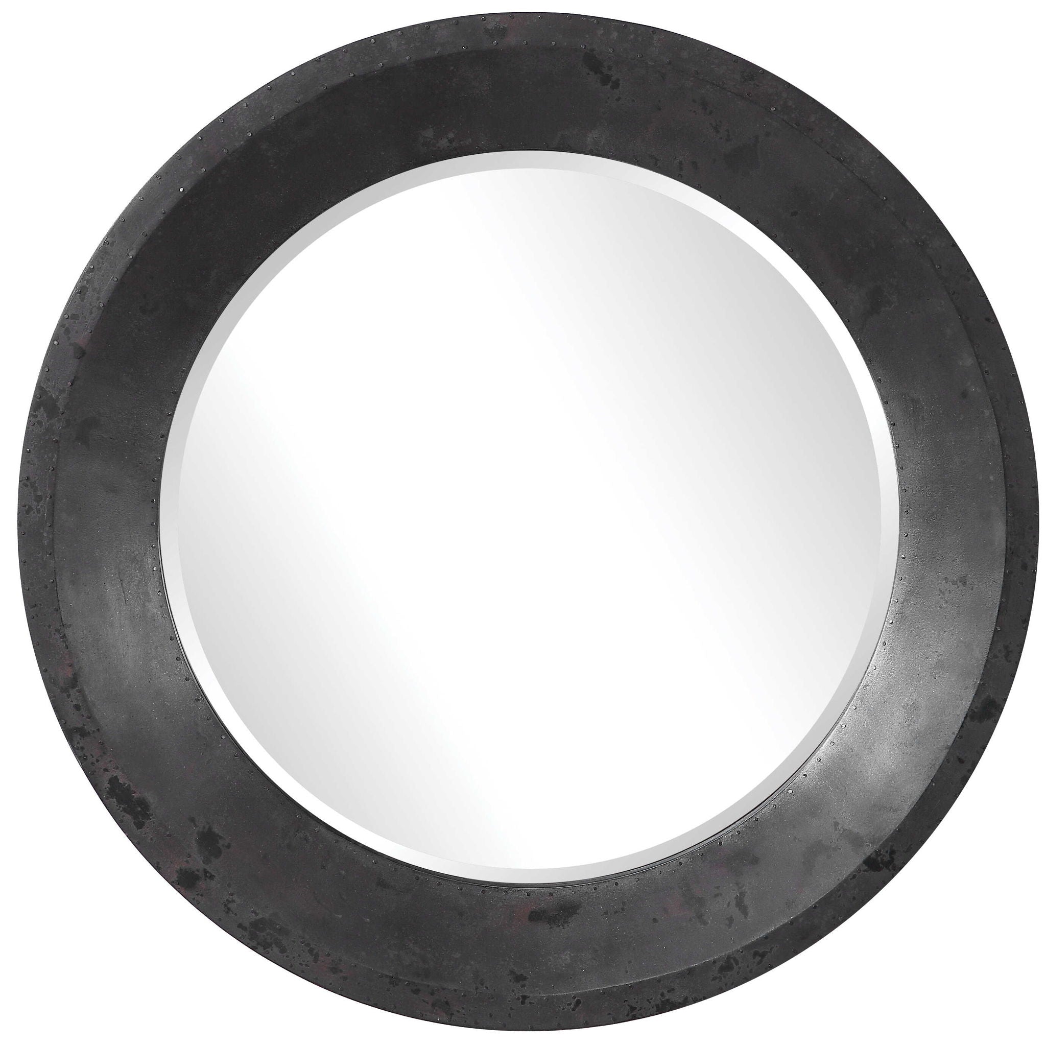 Frazier - Round Industrial Mirror - Black - Image 1