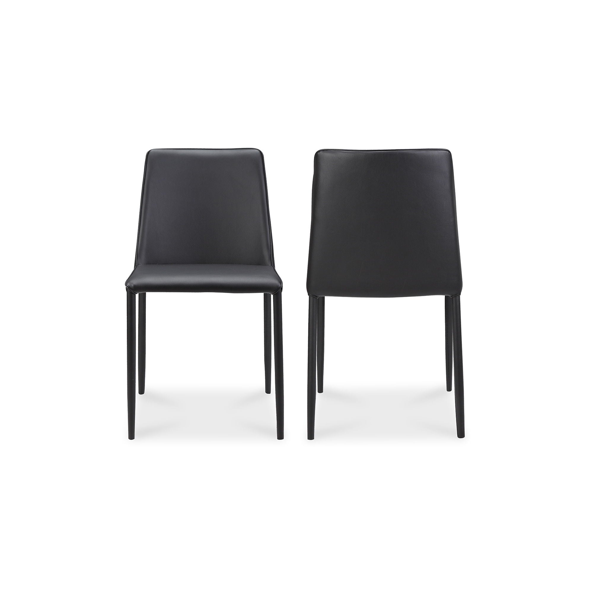 Nora - Vegan Leather Dining Chair (Set of 2) - Black - Image 3