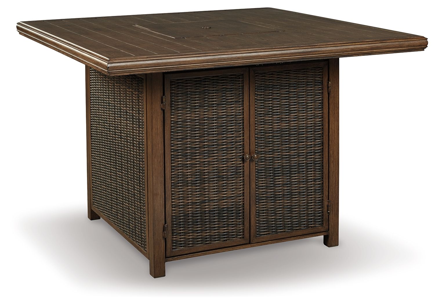 Paradise Trail - Square Bar Table w/Fire Pit - Medium Brown - Image 3