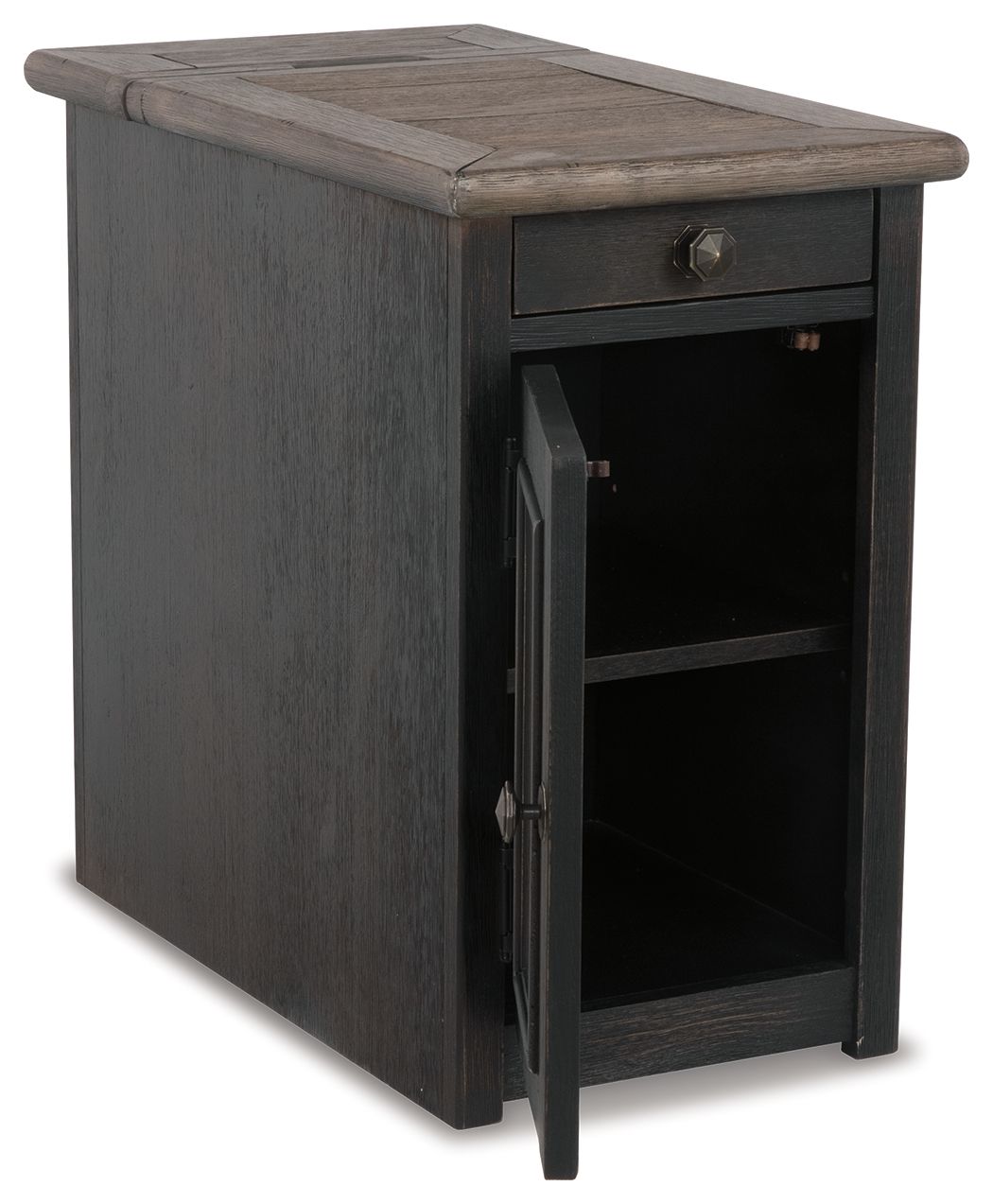 Tyler Creek - Chair Side End Table - Grayish Brown / Black - Image 2