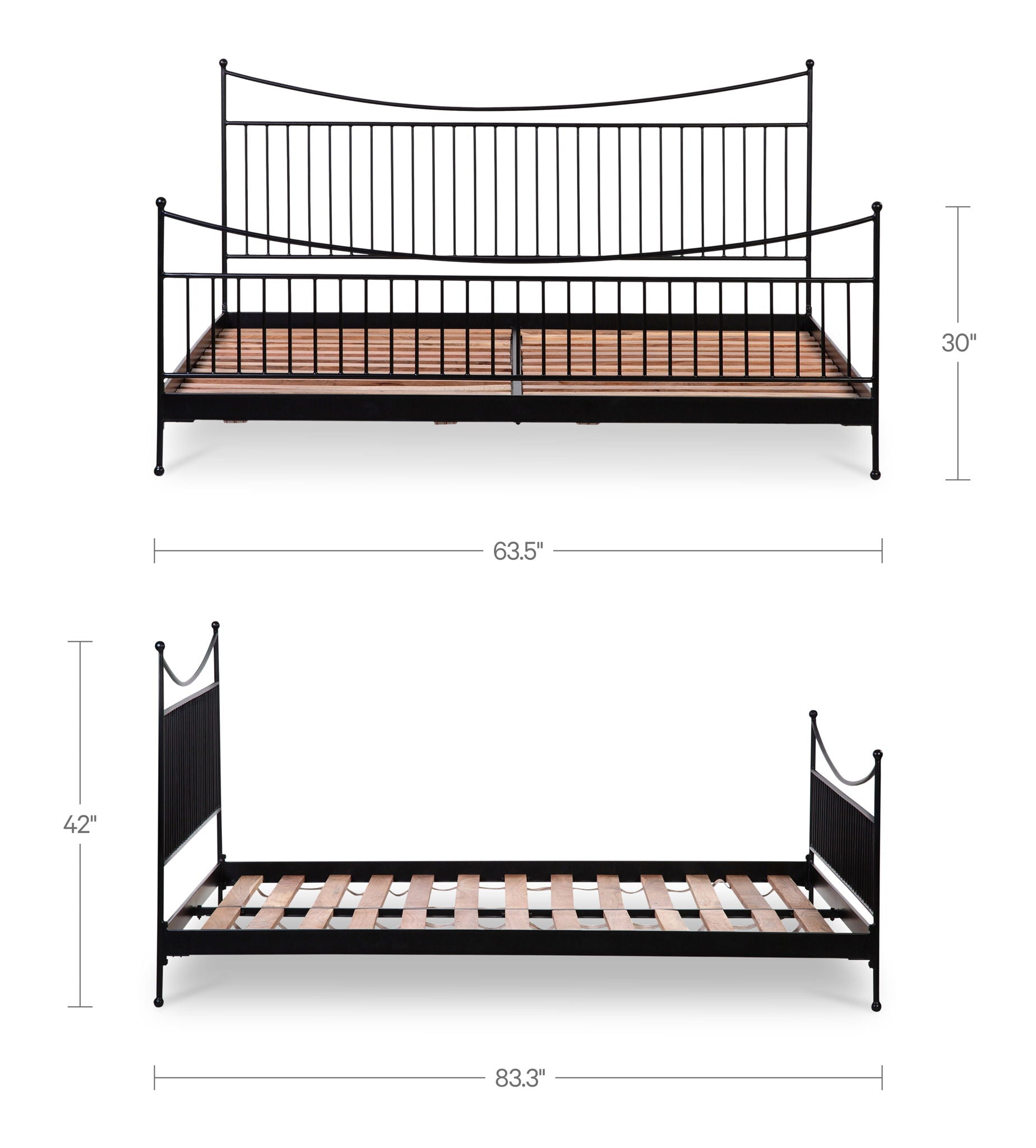 Monet - Queen Bed - Black - Image 3