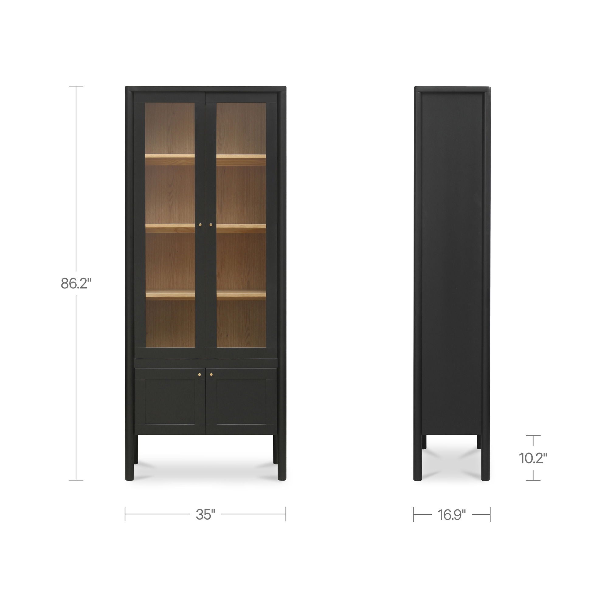 Hannah - Tall Display Cabinet - Black - Image 2