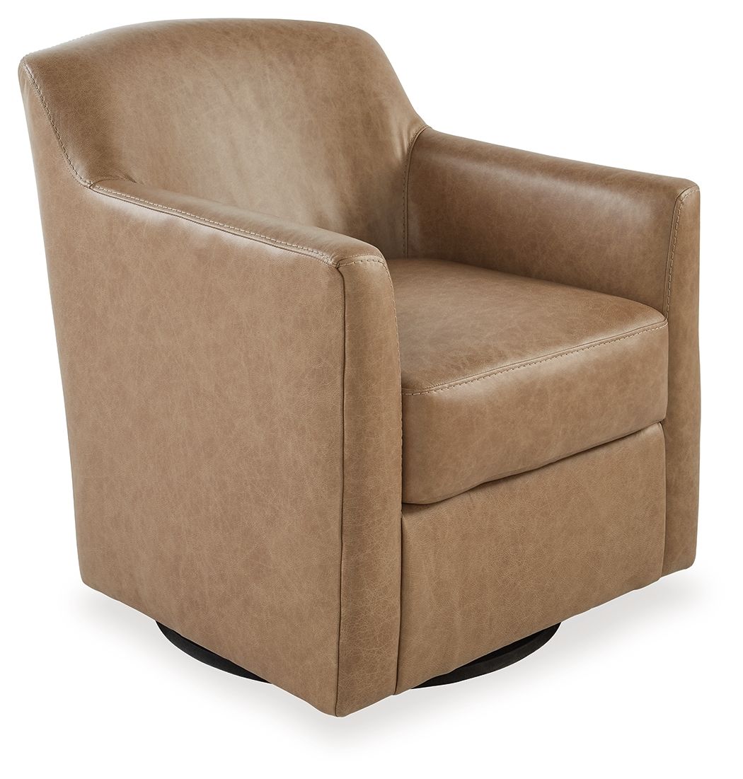 Bradney - Swivel Accent Chair - Leather Match - Tumbleweed - Image 1
