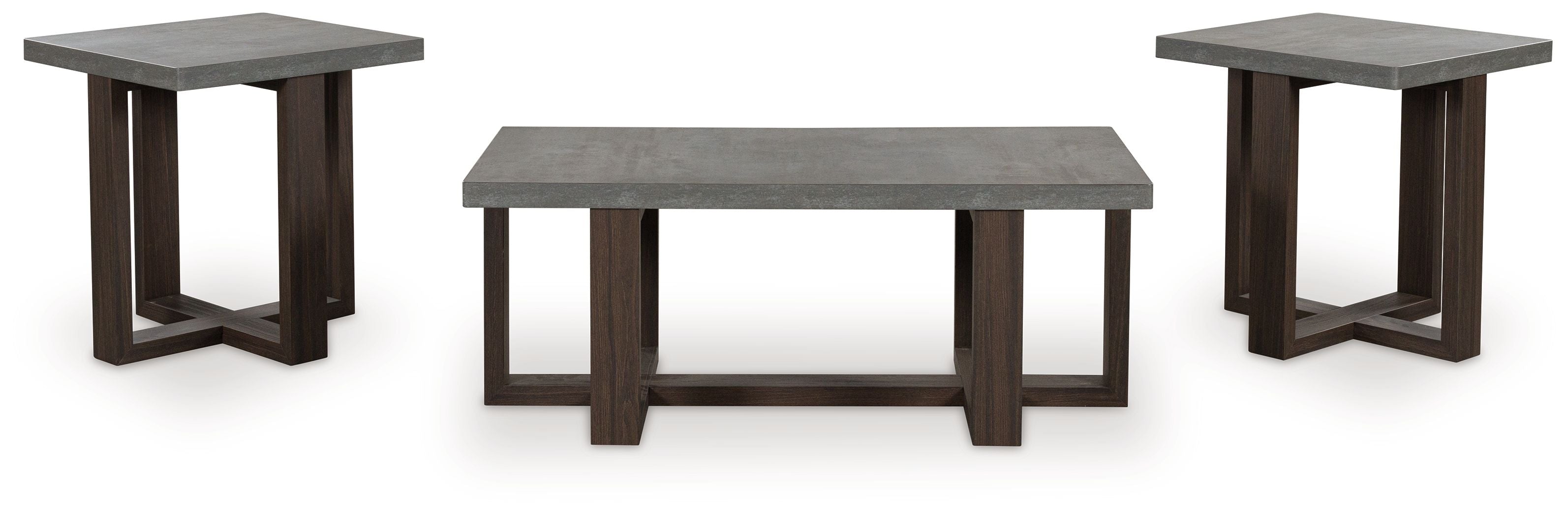 Dynnford - Occasional Table Set (Set of 3) - Gray / Brown - Image 3