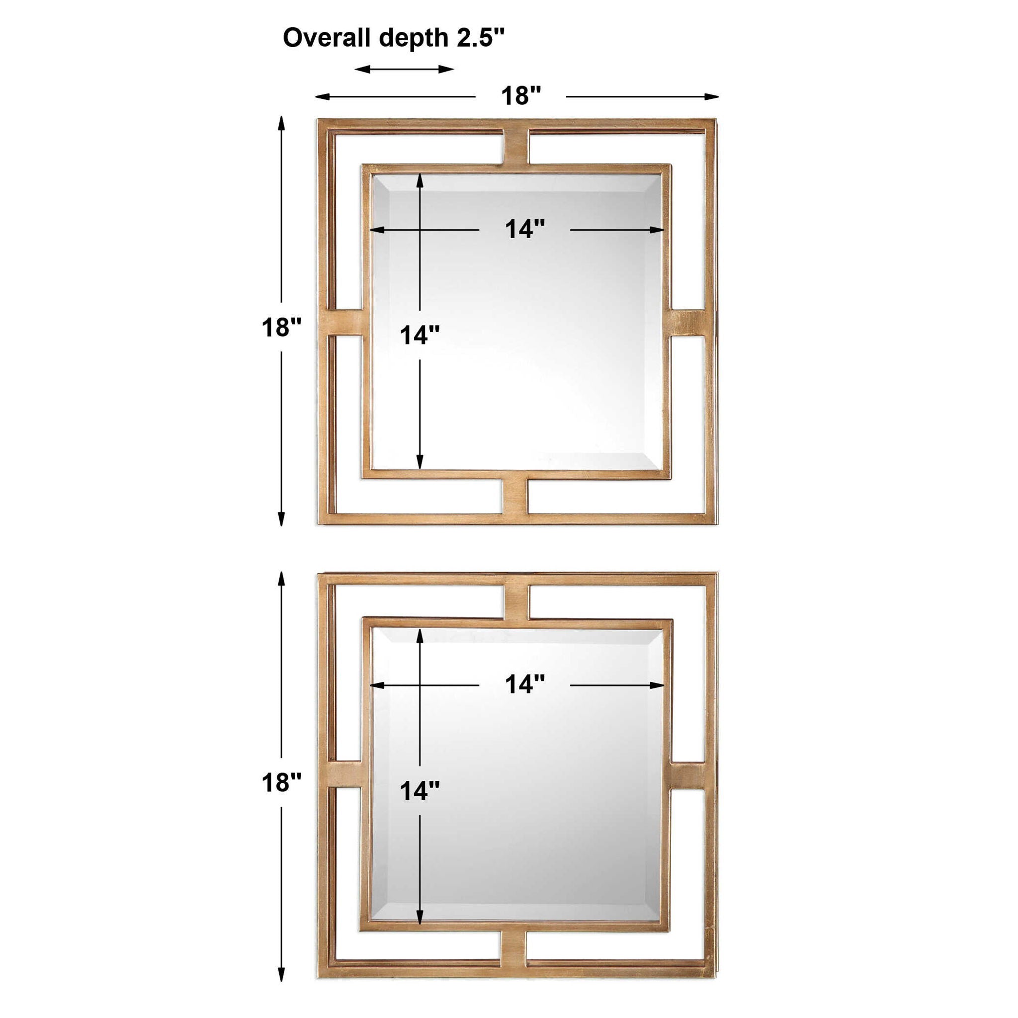 Allick - Square Mirrors (Set of 2) - Gold - Image 3