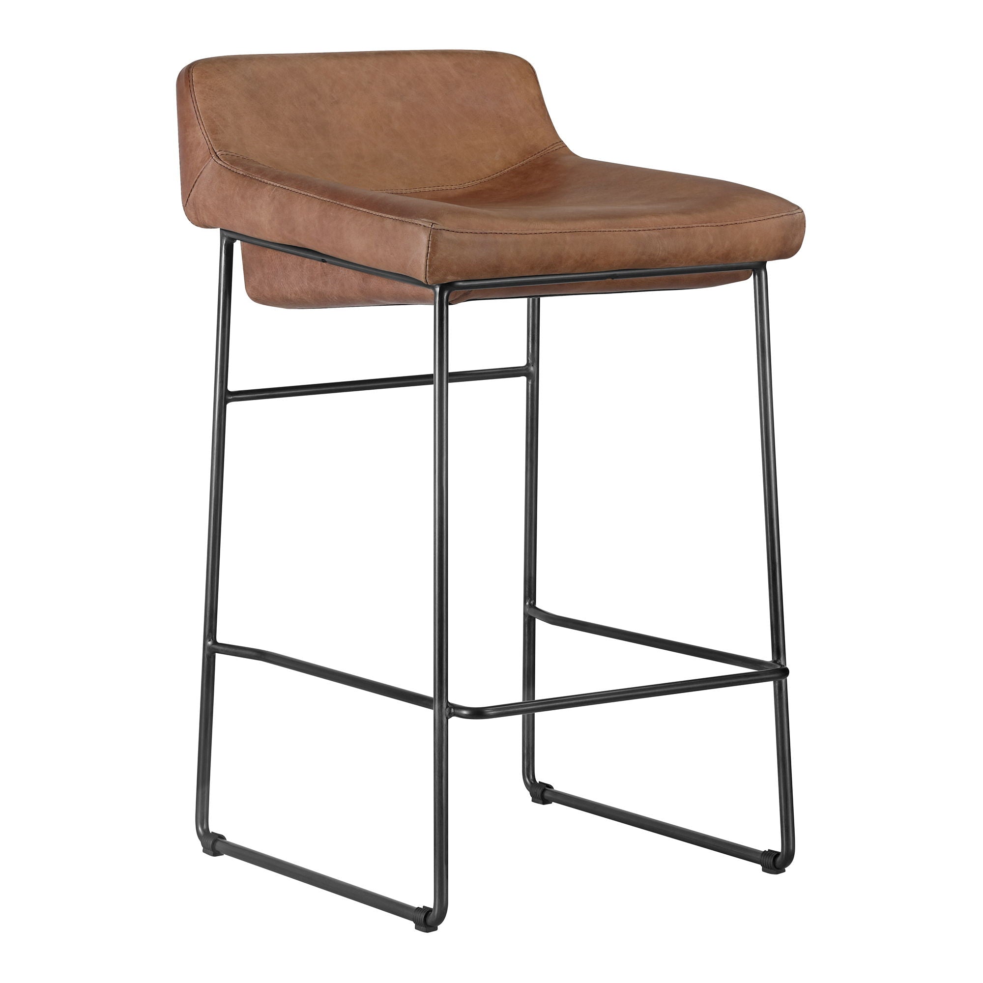 Starlet - Leather Open Road Counter Stool (Set of 2) - Brown - Image 3