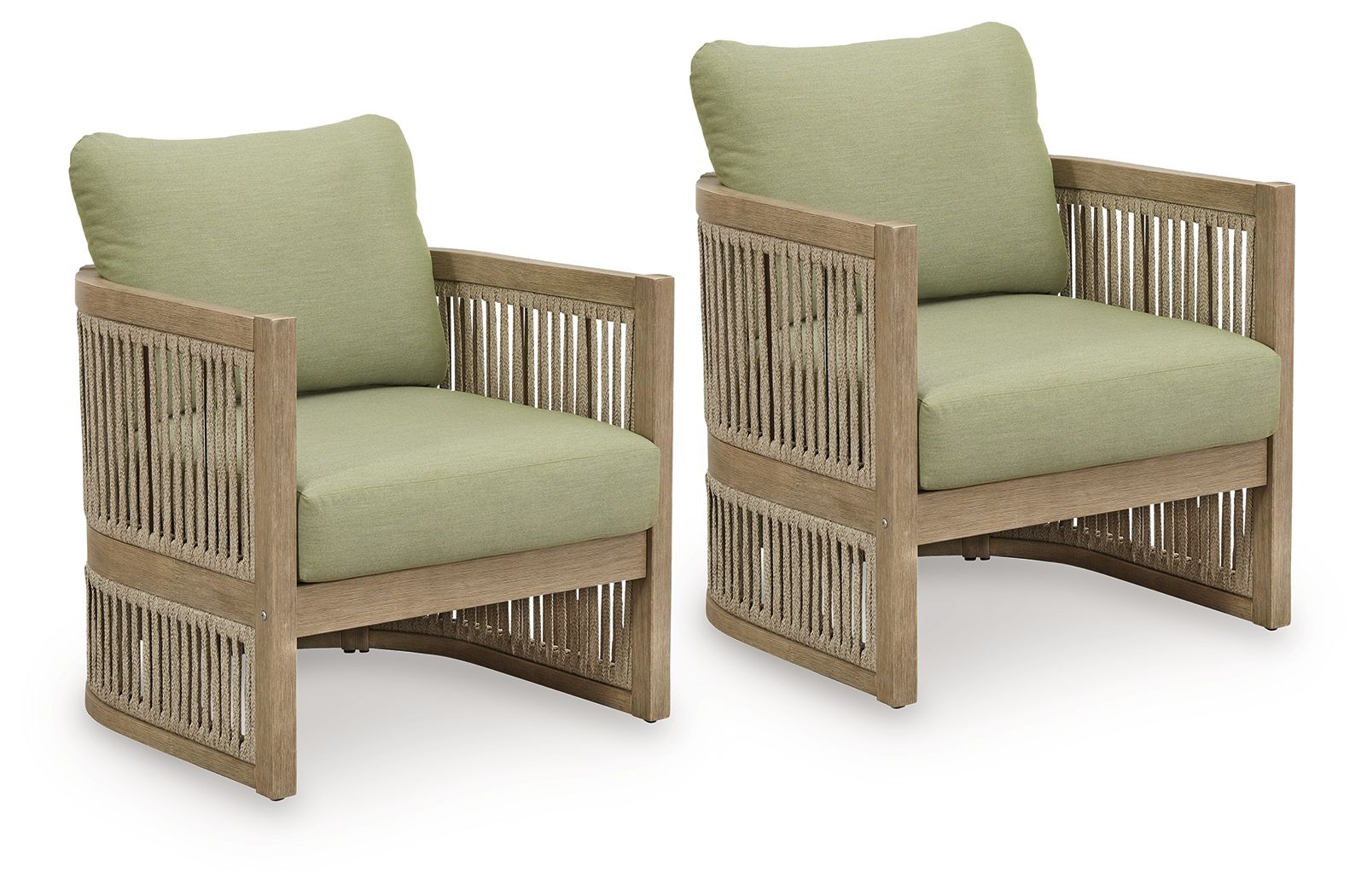 Serena Shores - Lounge Chair With Cushion (Set of 2) - Beige / Green - Image 1