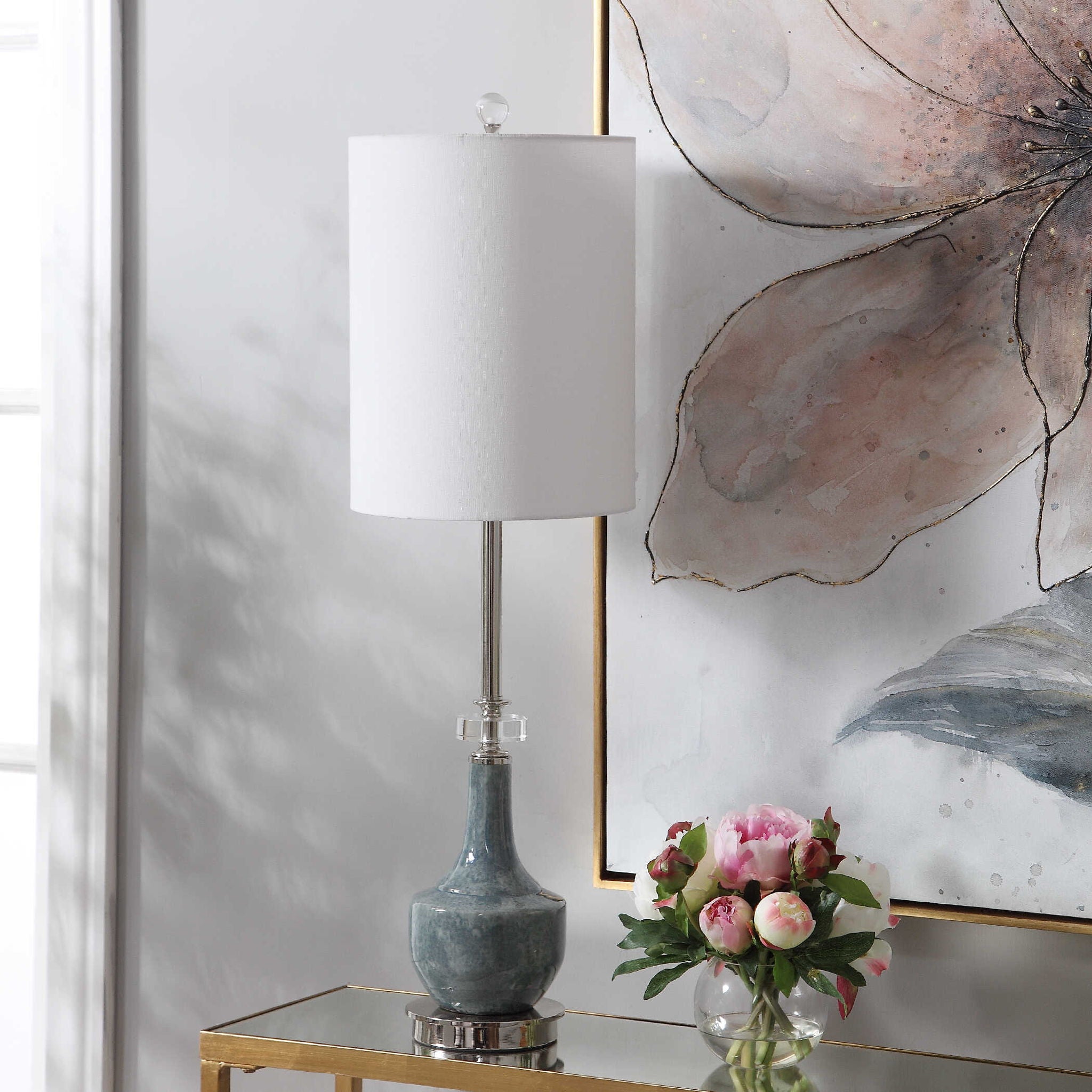 Piers - Mottled Buffet Lamp - Blue - Image 2