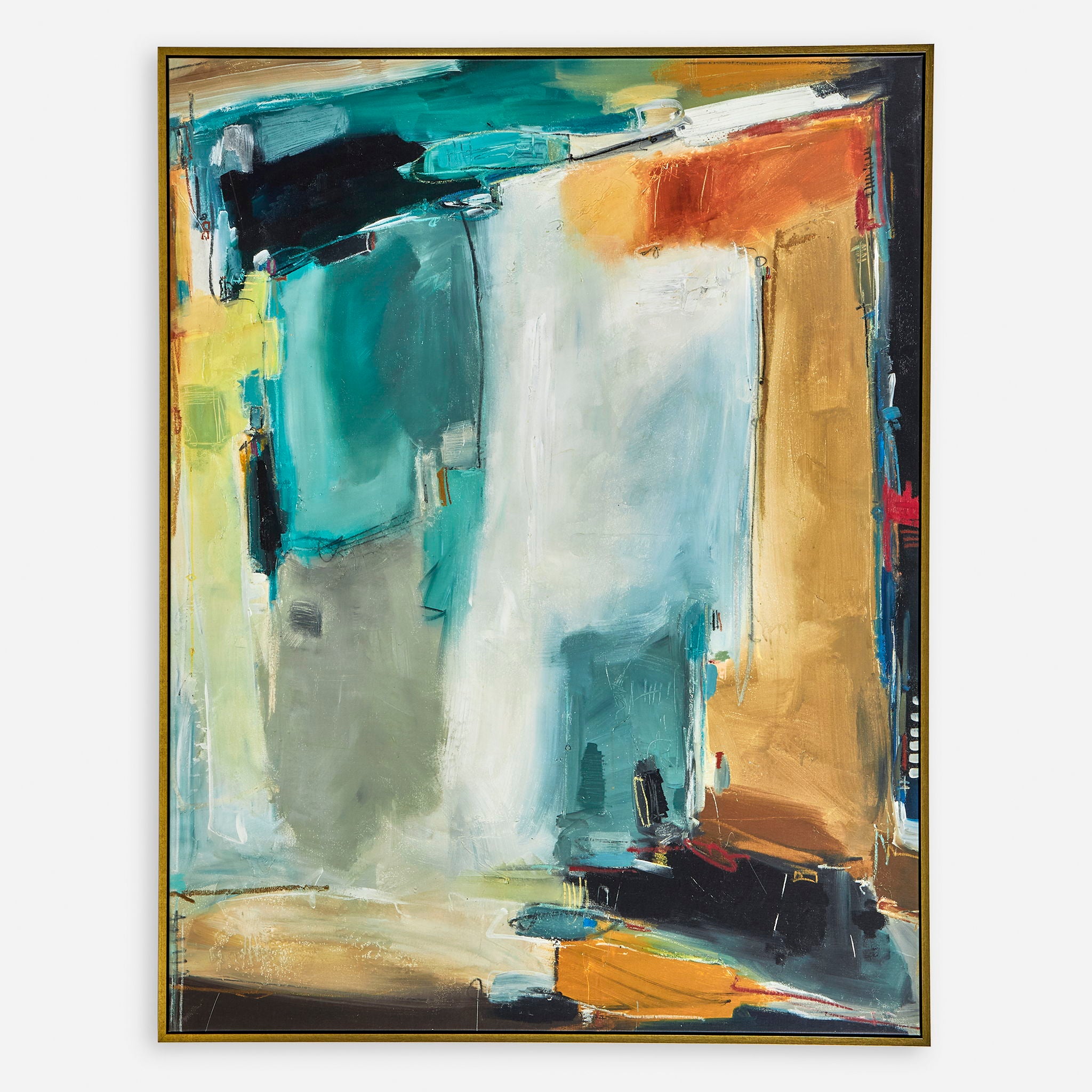 Painters High - Revisited Framed Abstract Art - Gold - Image 1