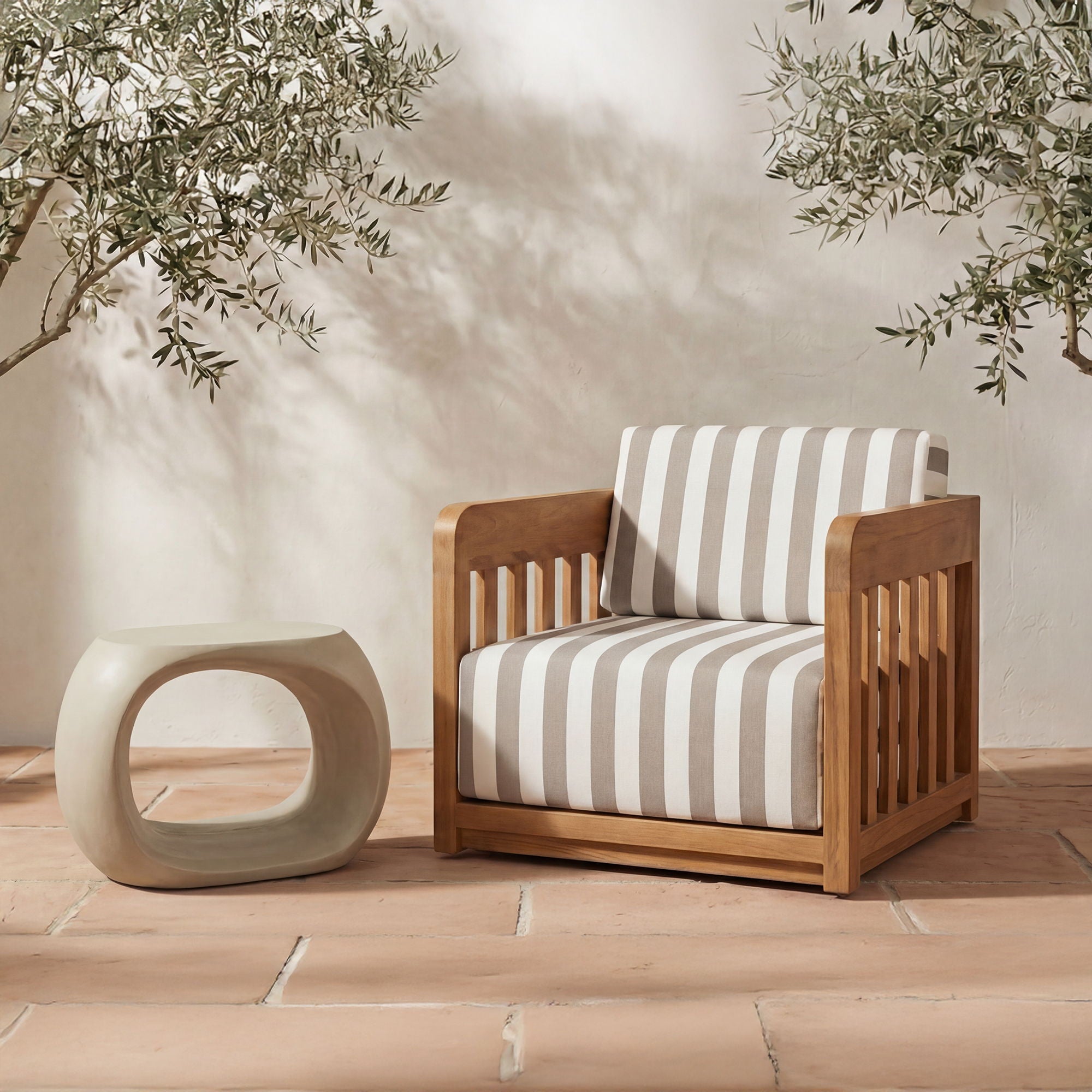 Albers - Outdoor Stool - Cream - Image 2