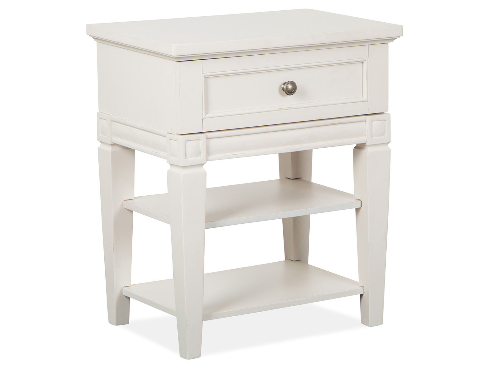 Willowbrook - Open Nightstand - Egg Shell White With Slight Rub Through - Image 1