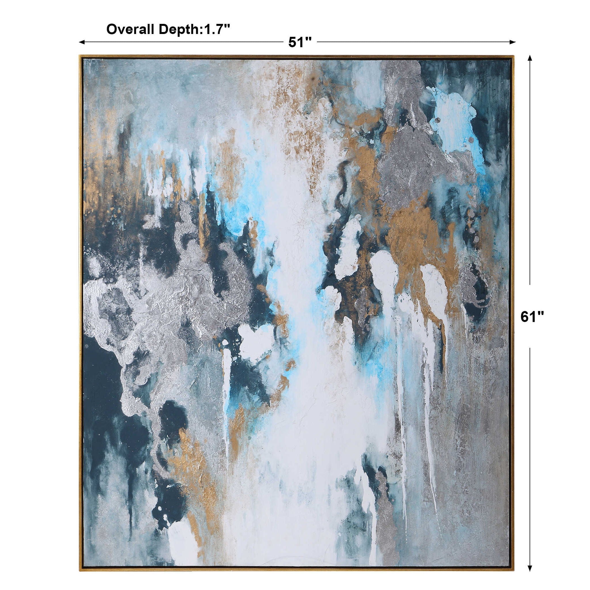 Stormy Seas - Seas Hand Painted Canvas - Blue - Image 3