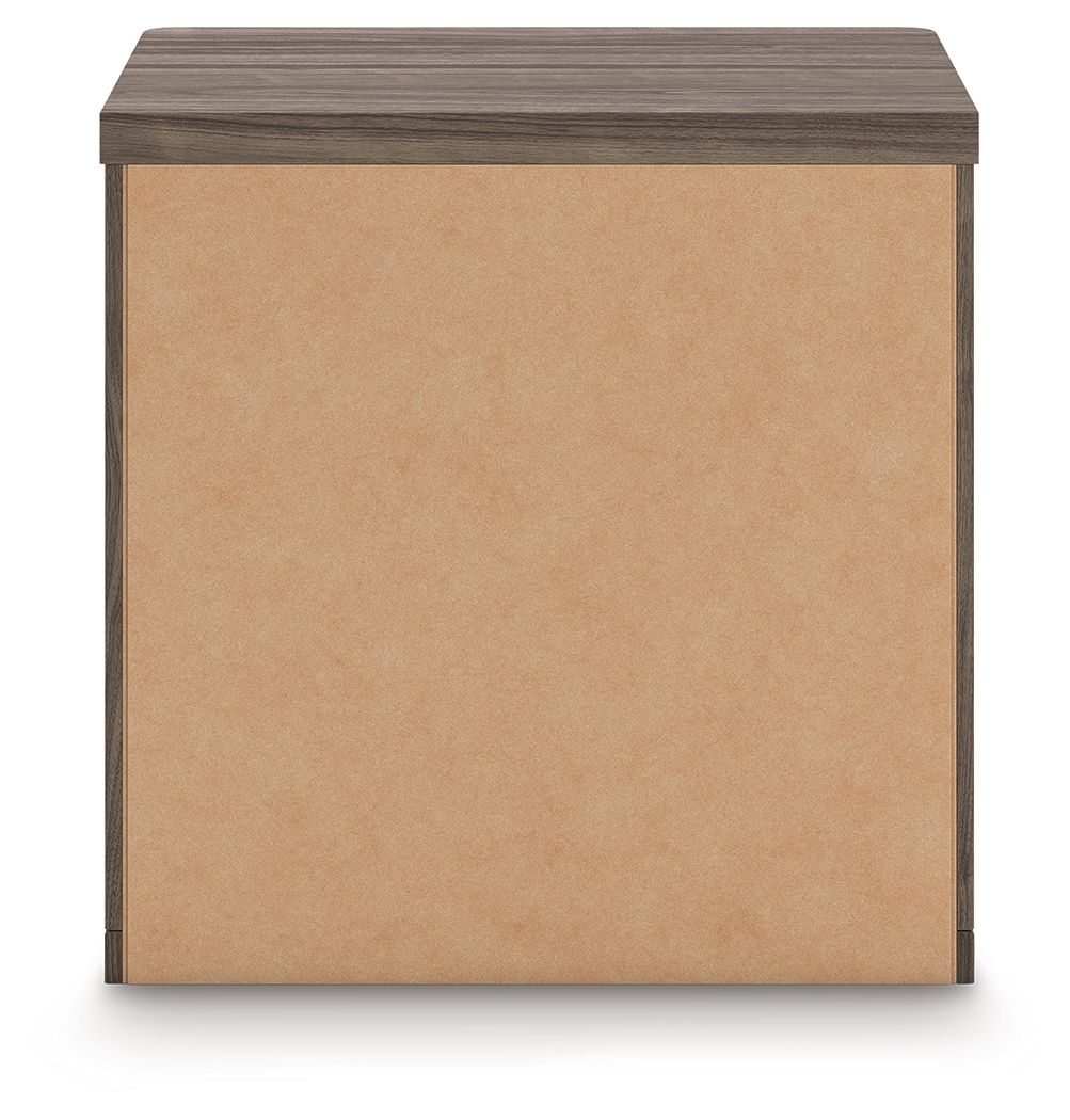 Kendanport - Two Drawer Night Stand - Brown / White - Image 3