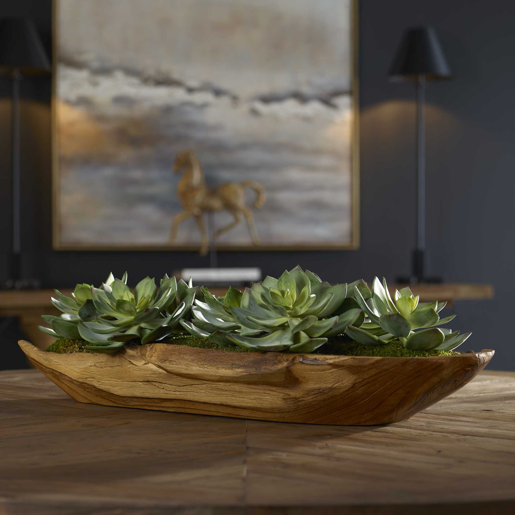Yuma - Succulent Centerpiece - Dark Brown - Image 2
