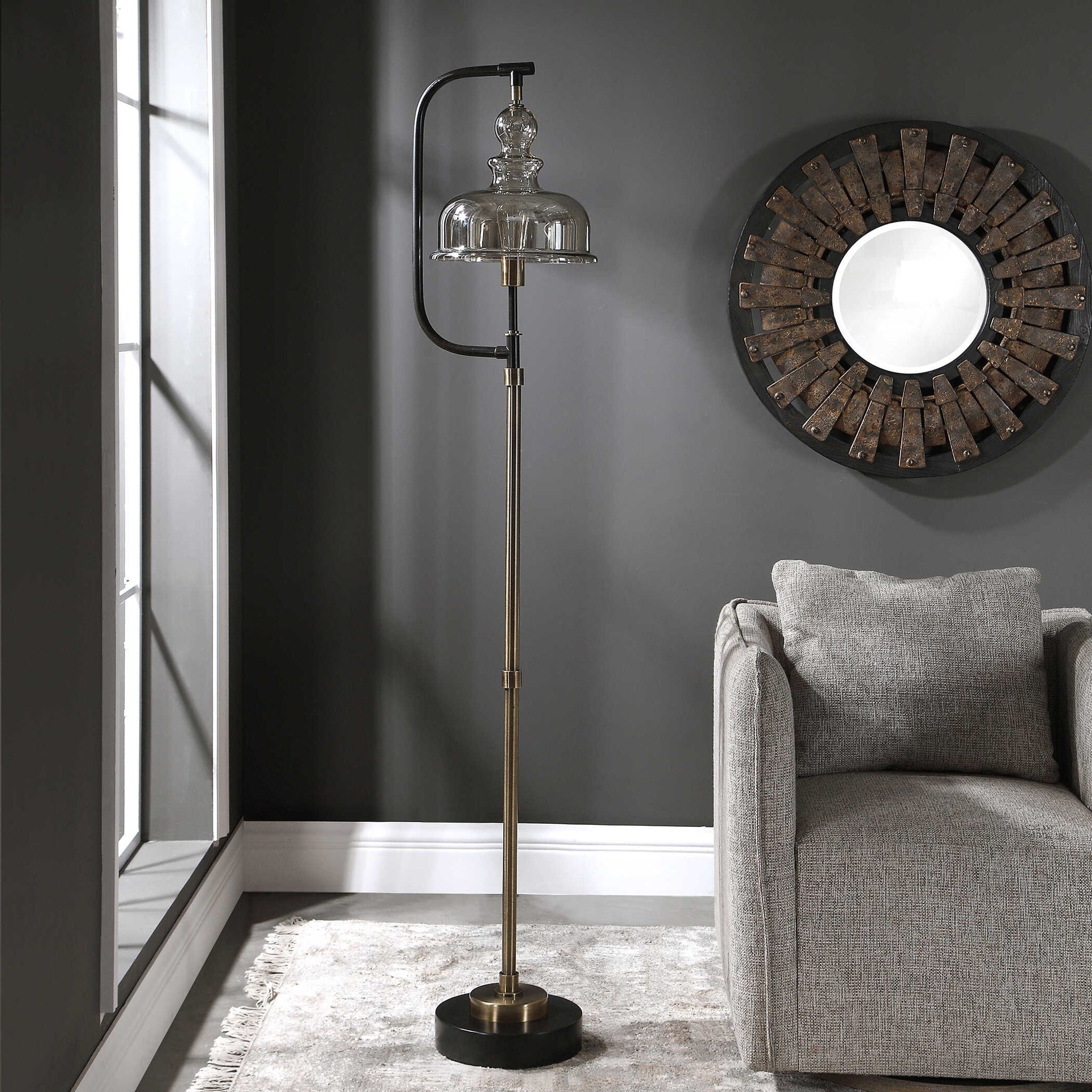 Elieser - Industrial Floor Lamp - Light Brown - Image 2