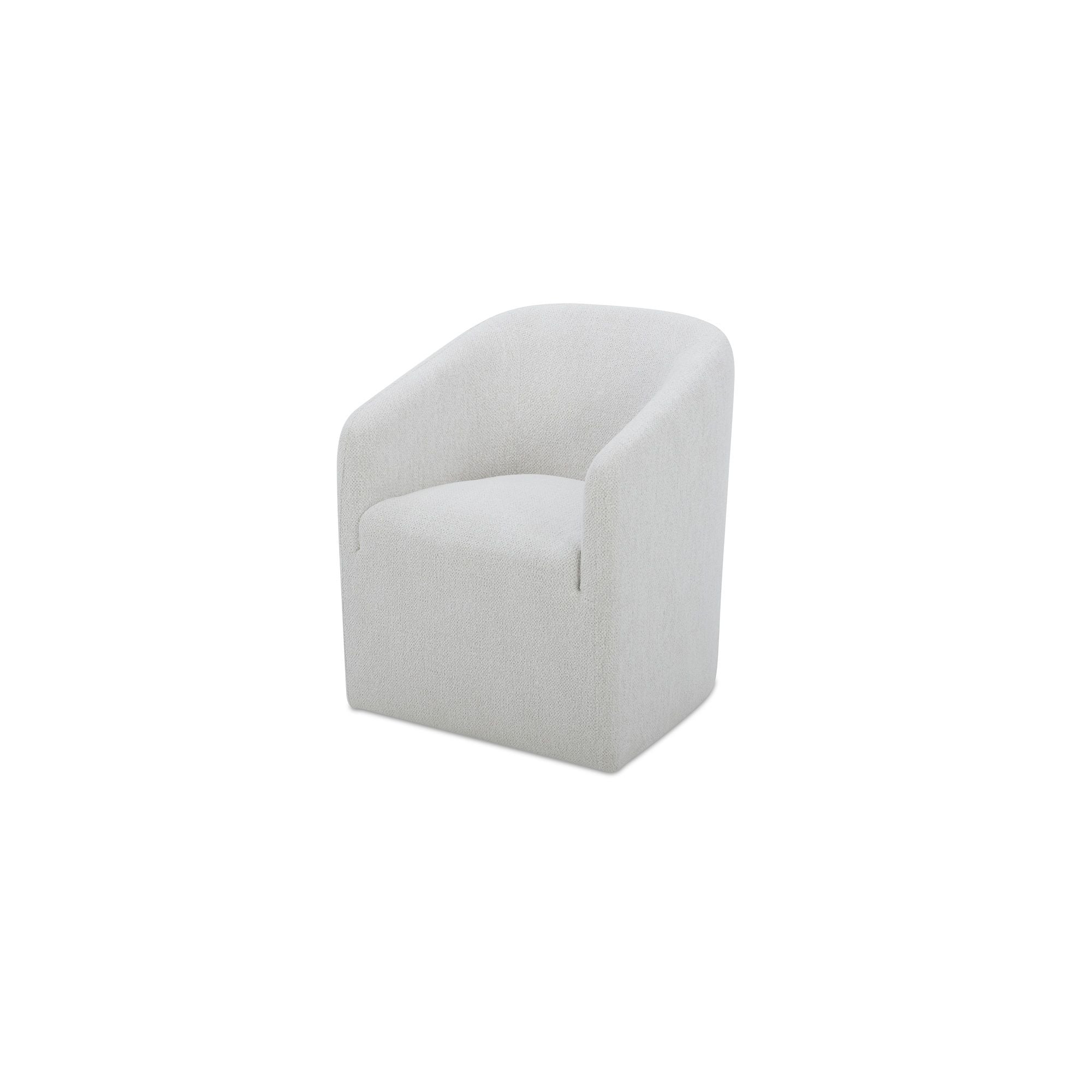 Sandy - Fabric Rolling Dining Chair - Off White - Image 2