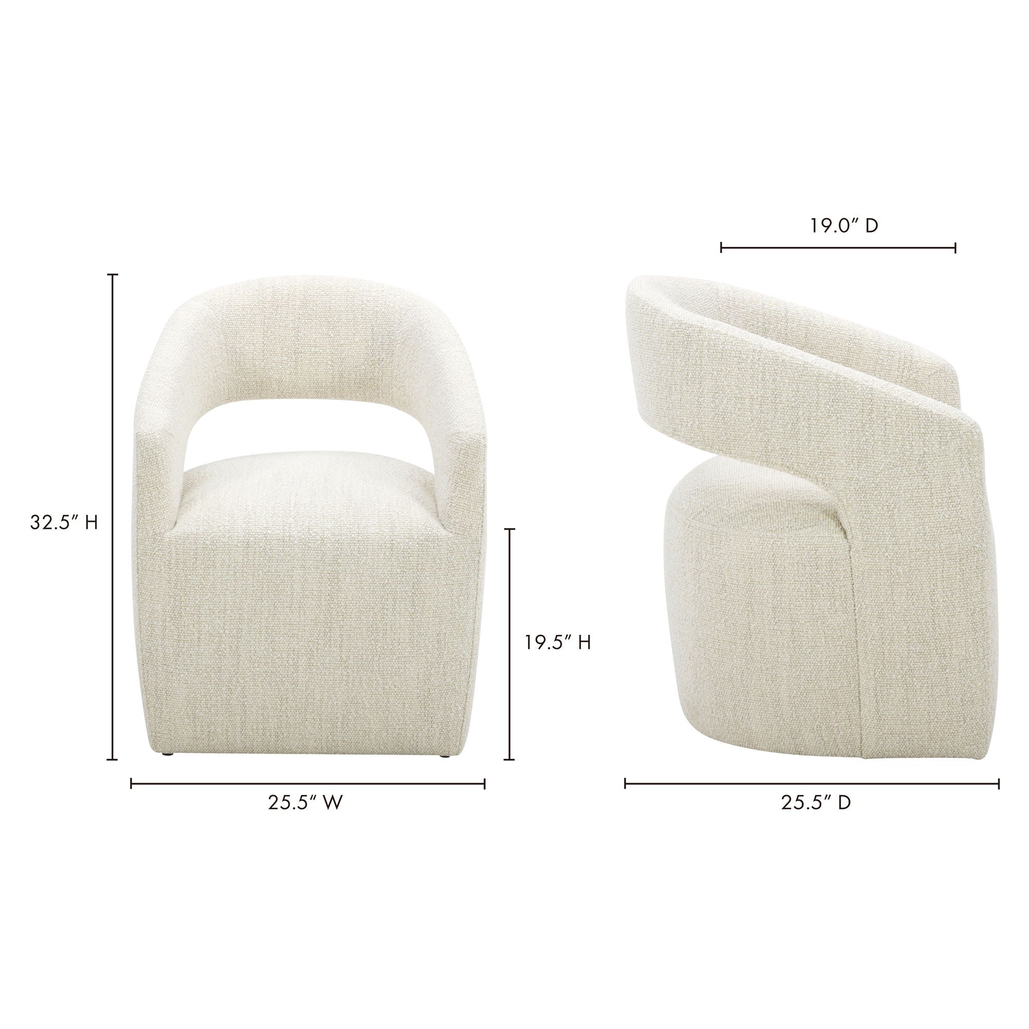 Barrow - Rolling Dining Room Chair - White Mist - Image 2