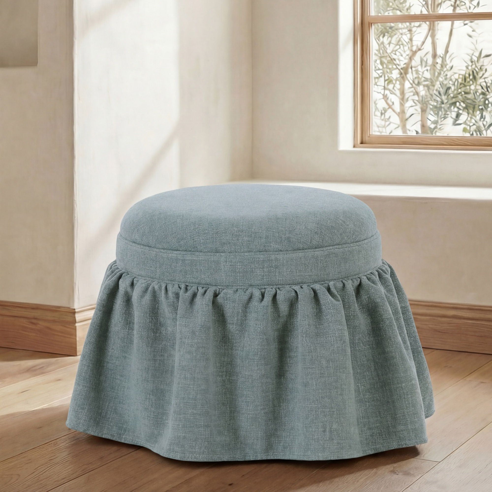 Heidi - Storage Ottoman - Light Blue - Image 1