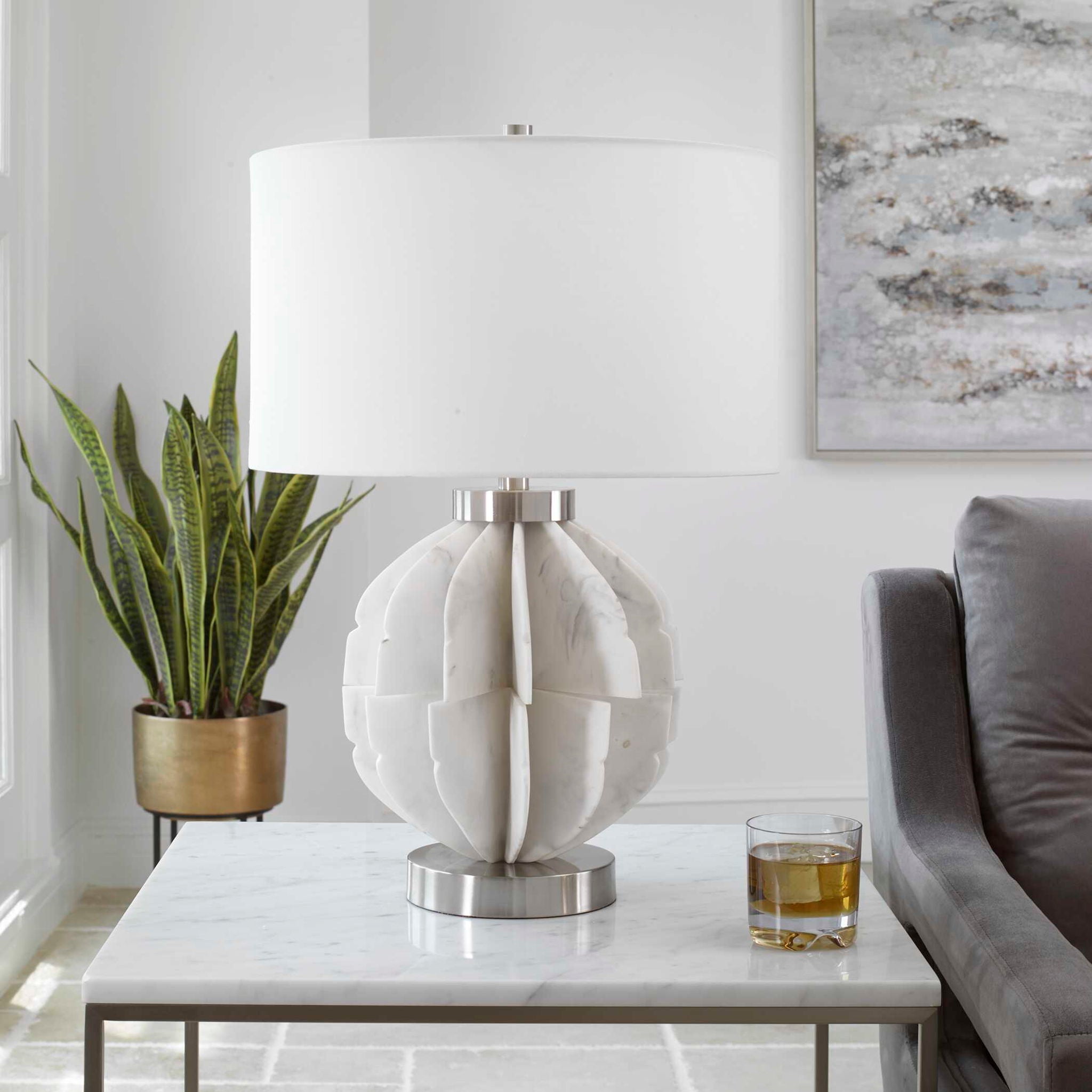 Repetition - Marble Table Lamp - White - Image 2