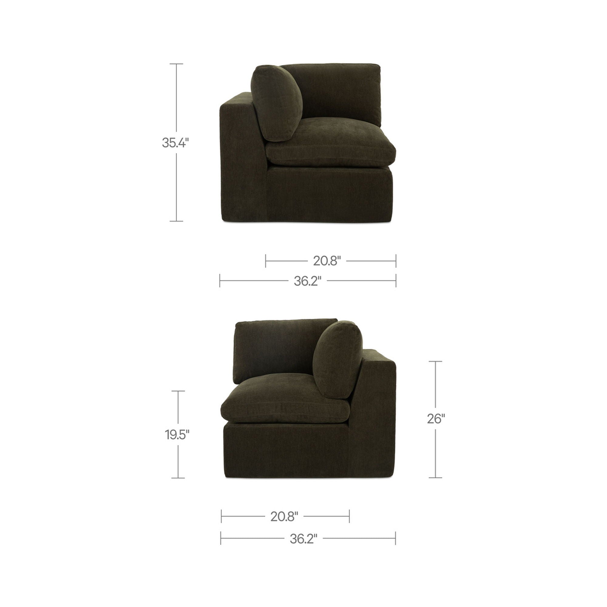 Cates - Corner Chair - Dark Green - Image 3