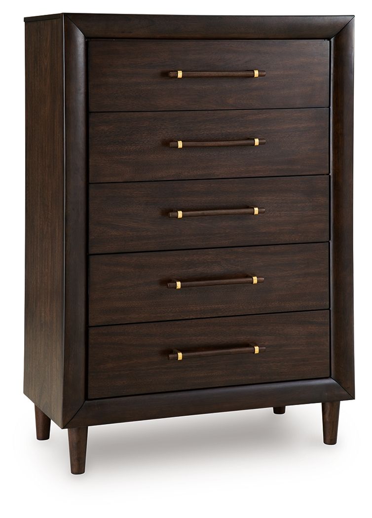 Dantenton – Five Drawer Chest – Merlot
