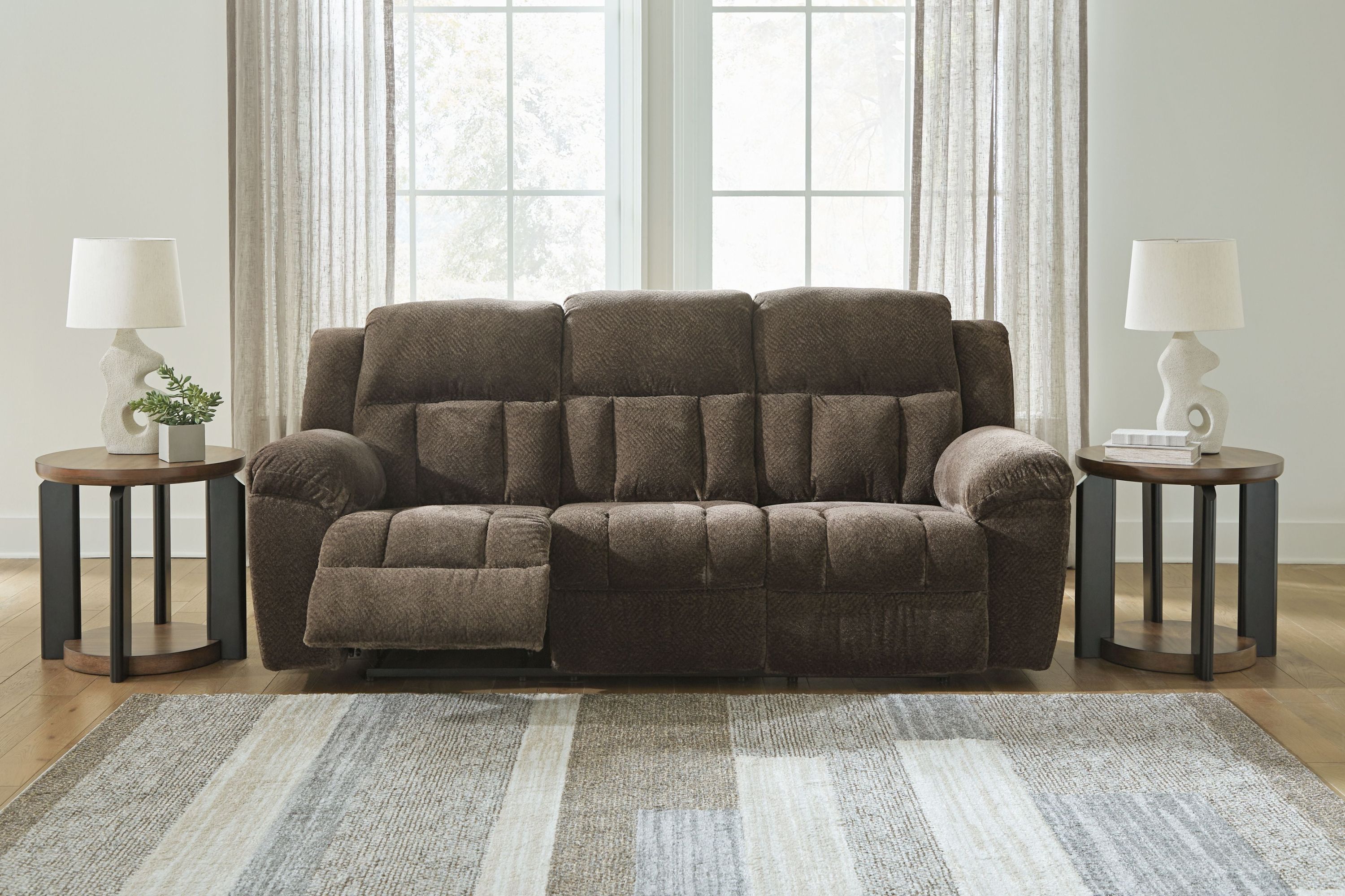Frohn - Reclining Sofa - Fabric - Chocolate - Image 3