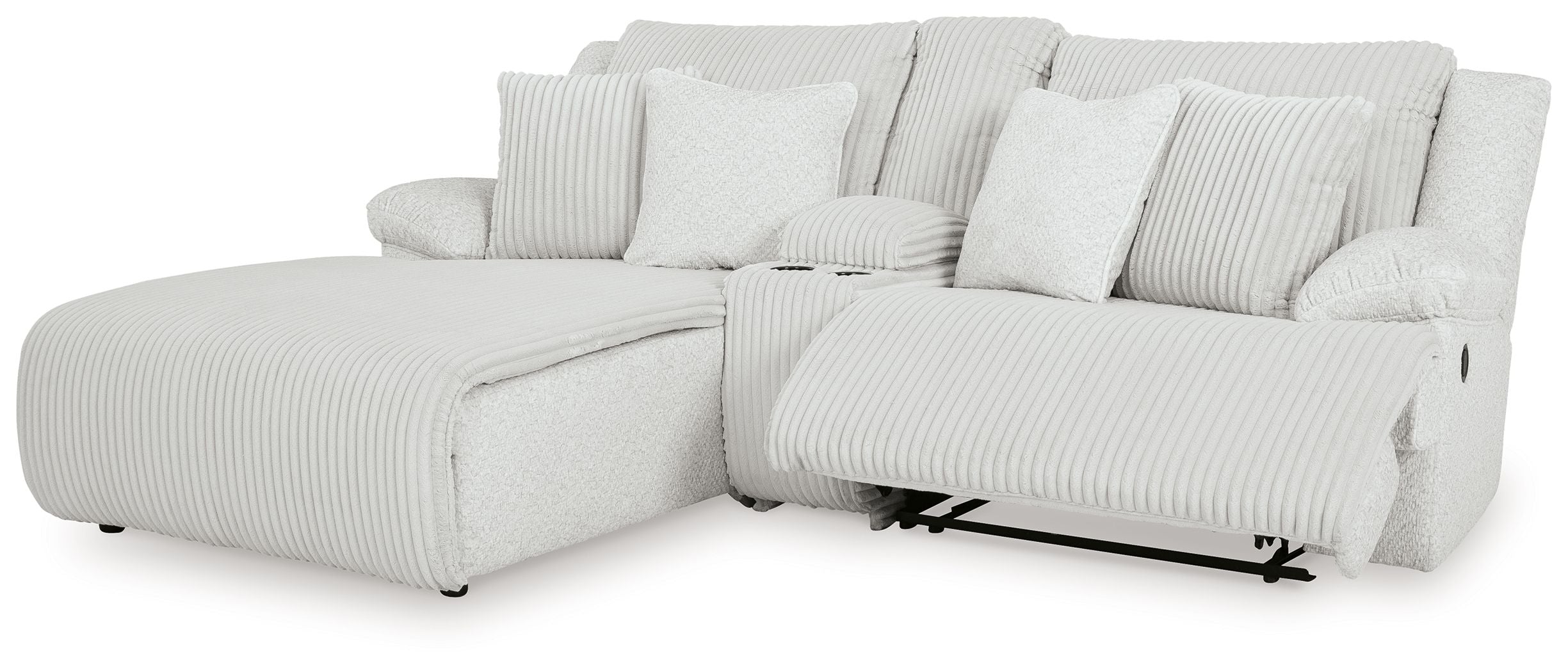 Top Tier - 3-Piece Reclining Sectional Sofa Laf Press Back Chaise - Fabric - Alloy - Image 2