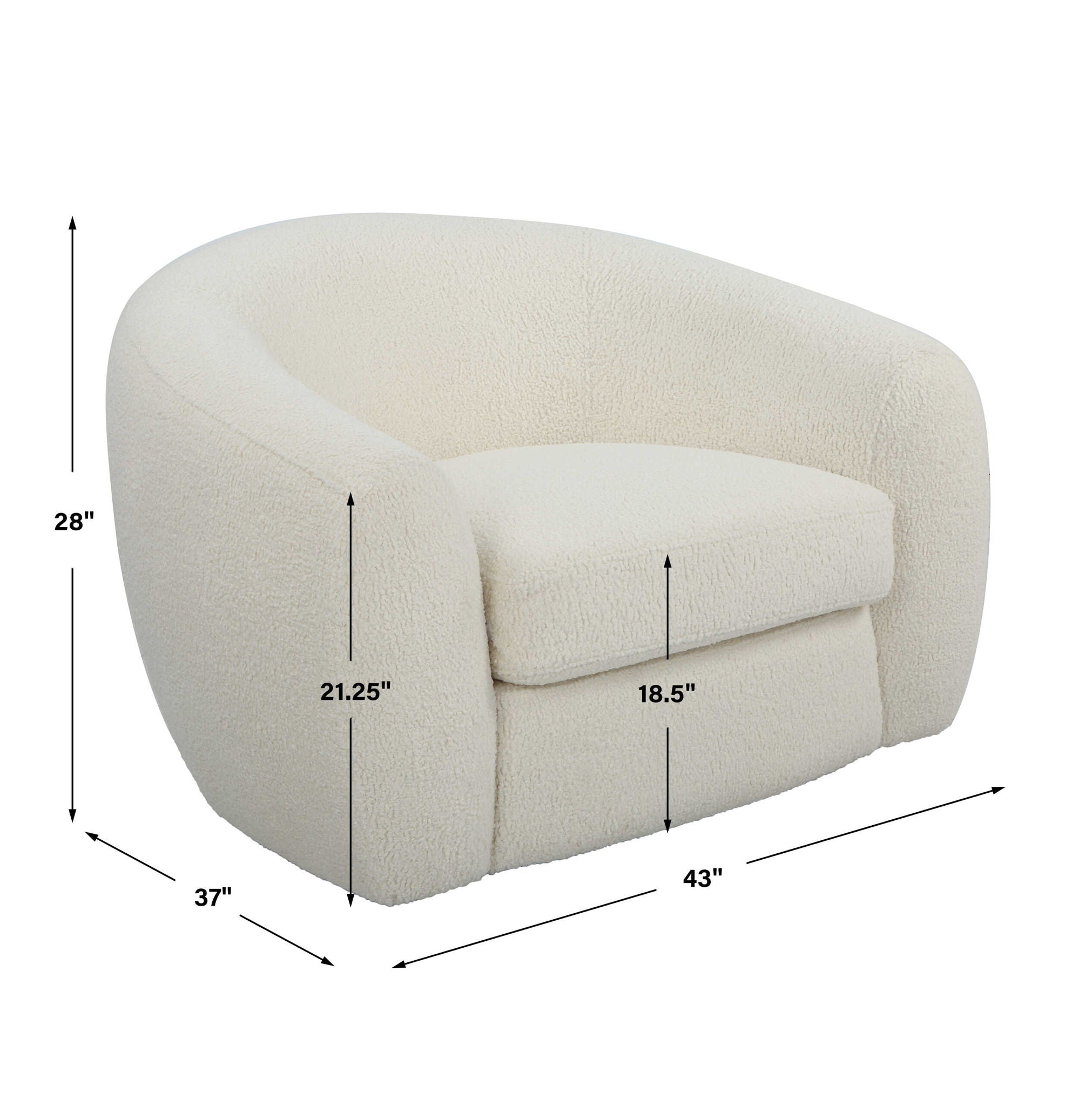 Capra - Art Deco White Swivel Chair - Image 2