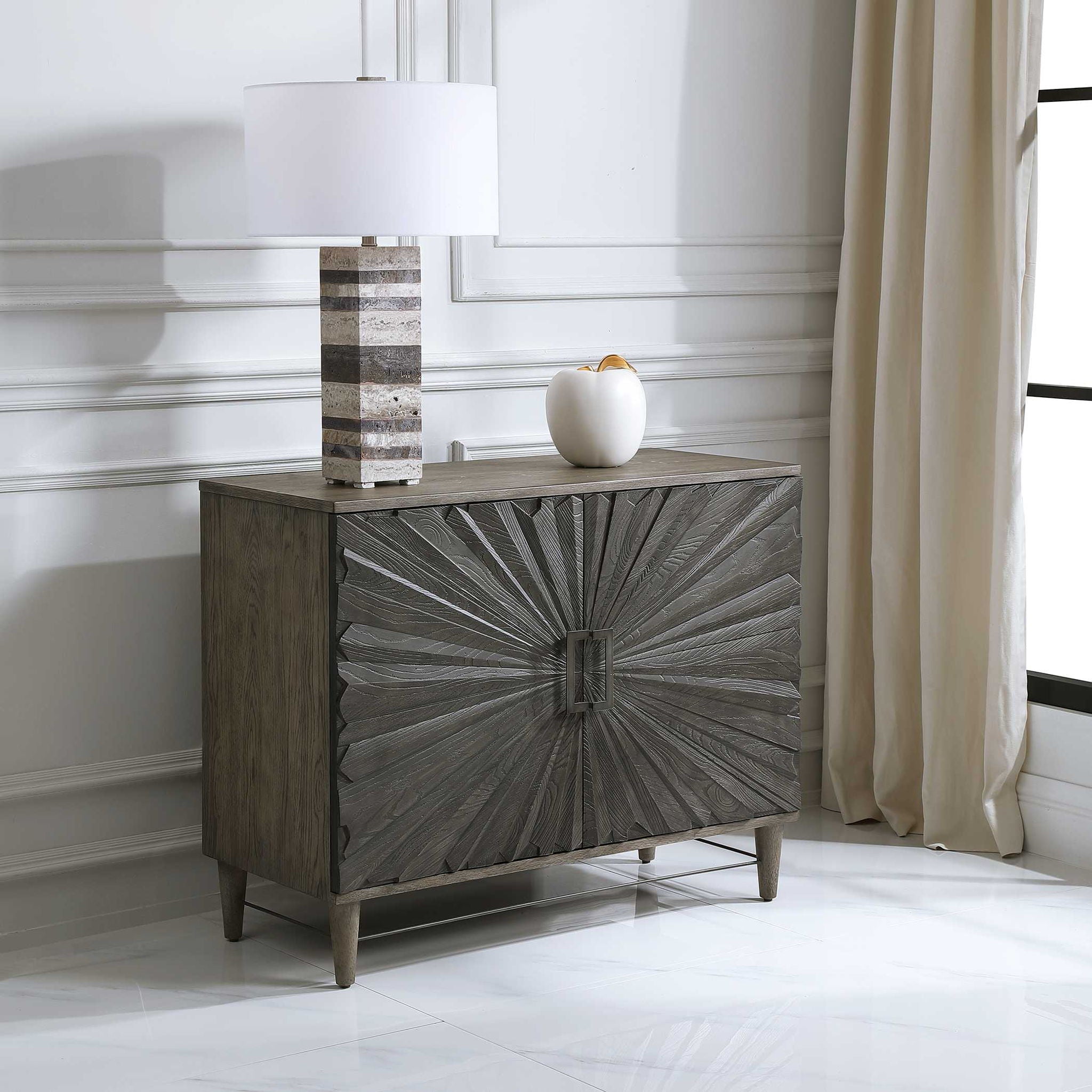 Shield - Oak 2 Door Cabinet - Gray - Image 2