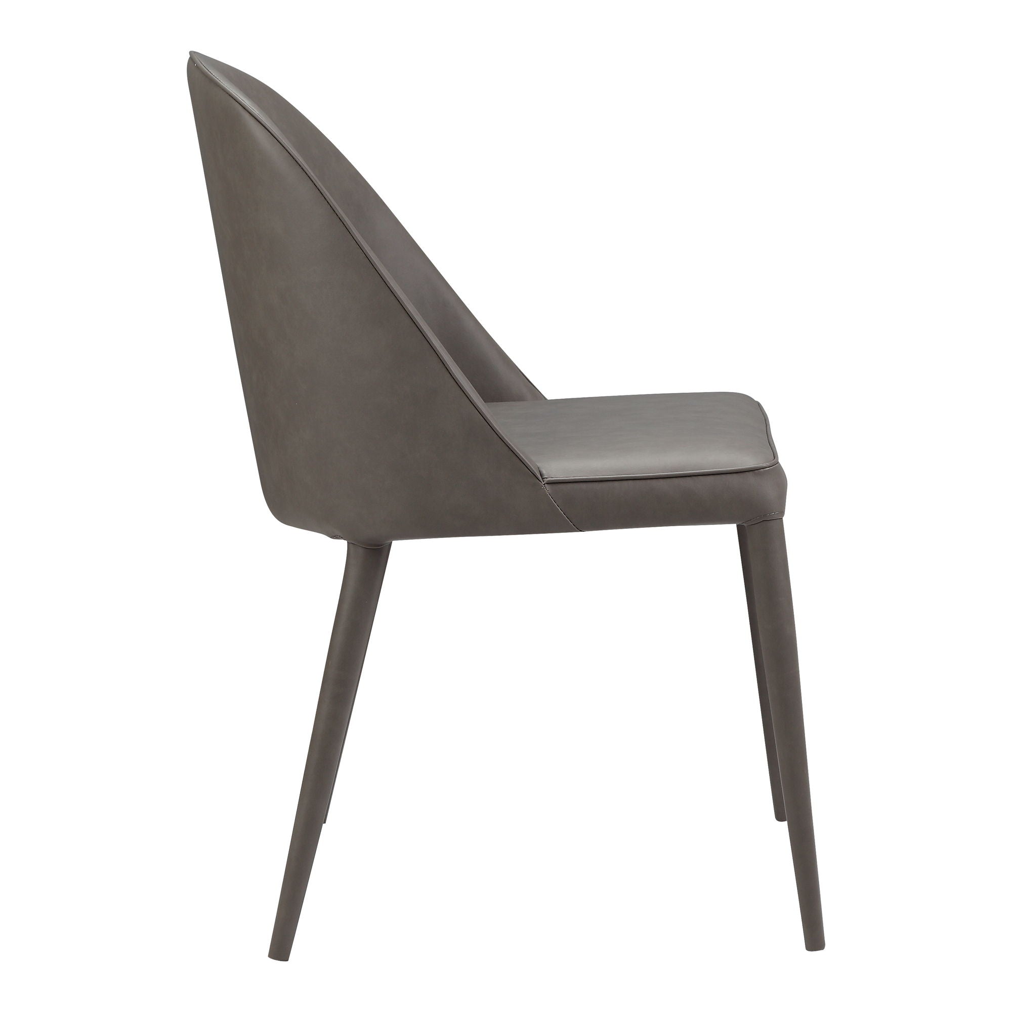 Burton - Vegan Leather Dining Chair (Set of 2) - Gray - Image 3