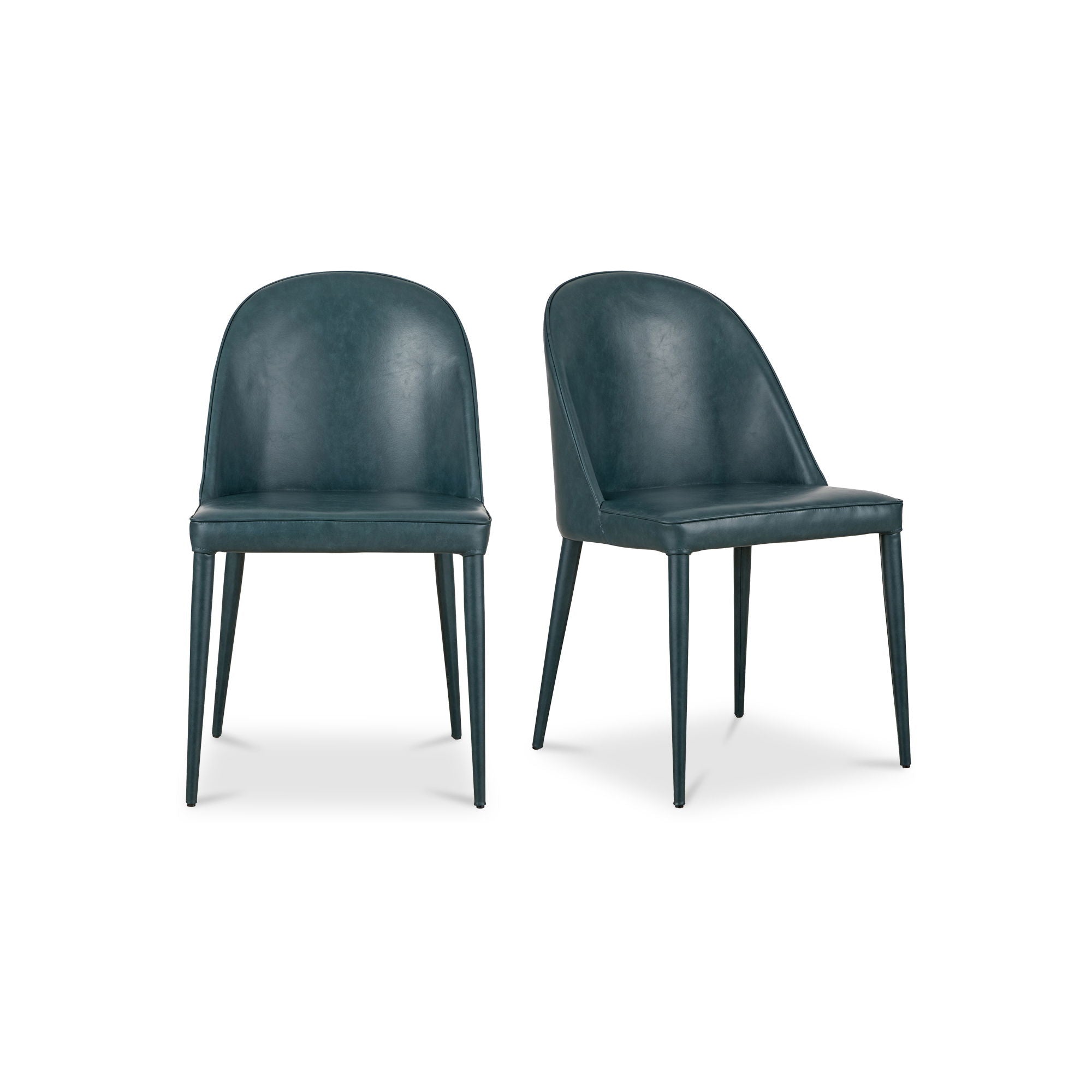 Burton - Vegan Leather Dining Chair (Set of 2) - Dark Teal - Image 1