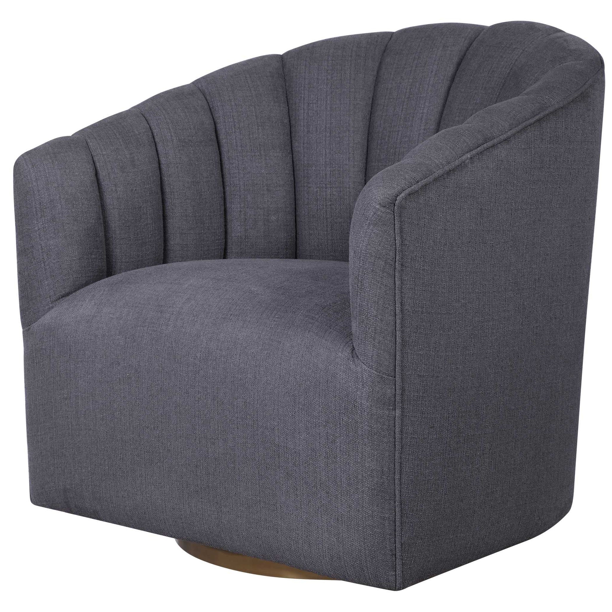 Cuthbert - Modern Swivel Chair - Dark Gray - Image 2