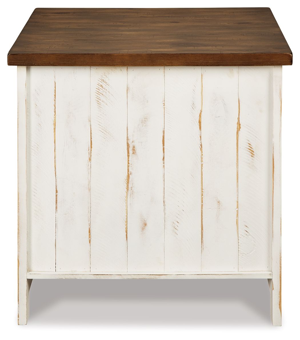 Wystfield - Rectangular End Table - 2 Doors - White / Brown - Image 3
