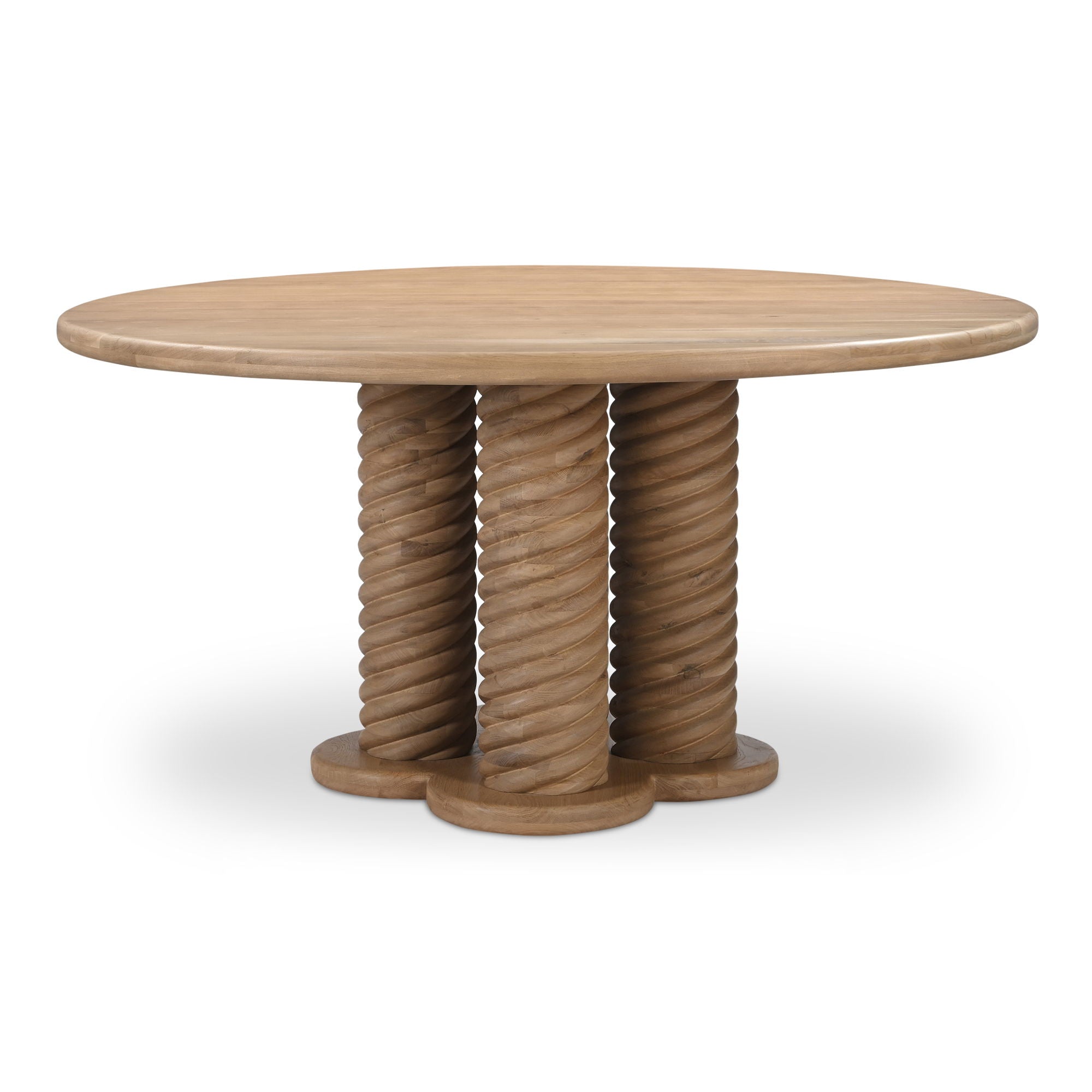 Treccia - Round Dining Table - Oak - Image 1